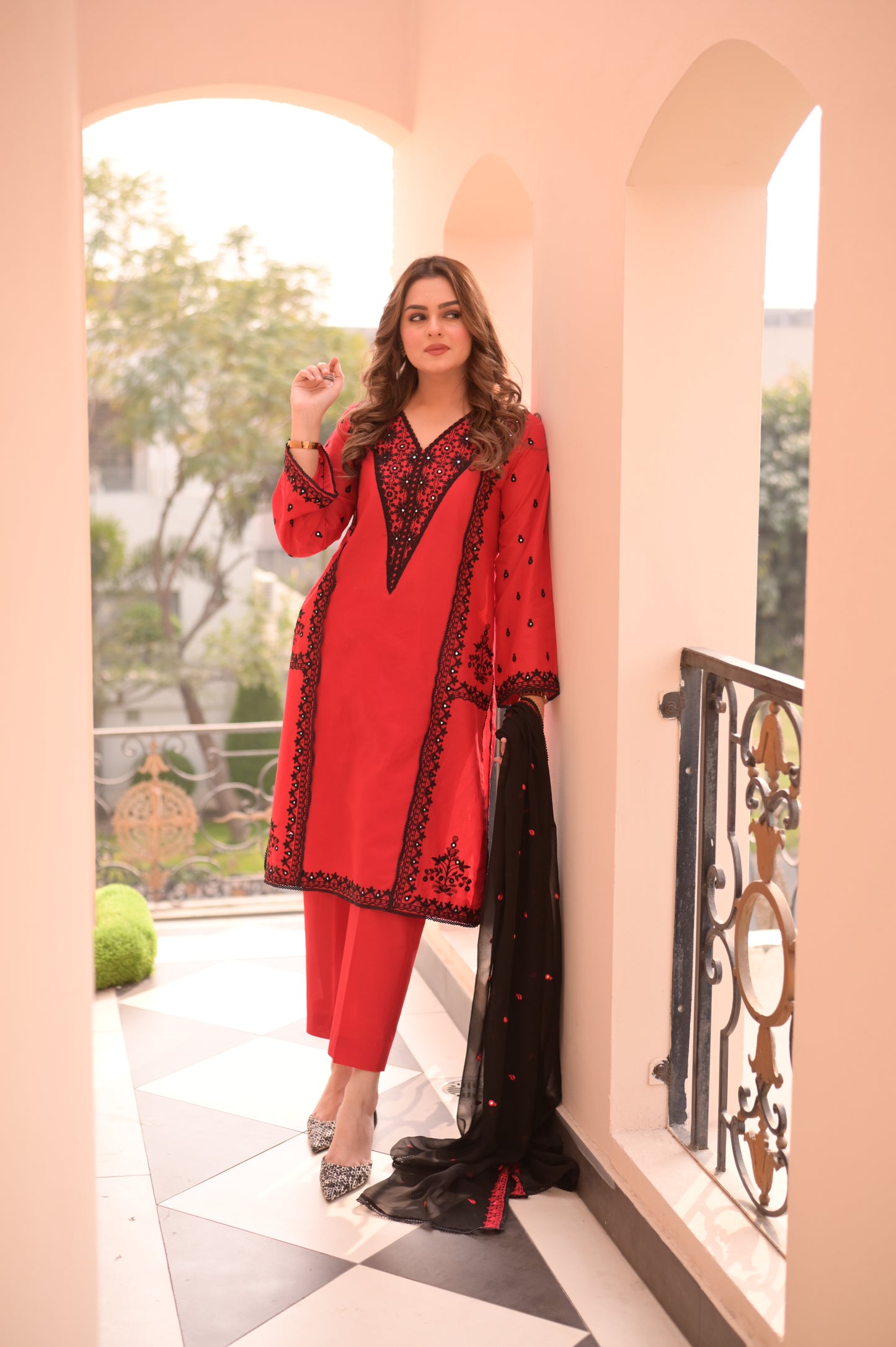 Rs 7950 Aneelas Stitched Lawn Emb 2pc [LUX-26-16] [Dispatch Time 2 Months]