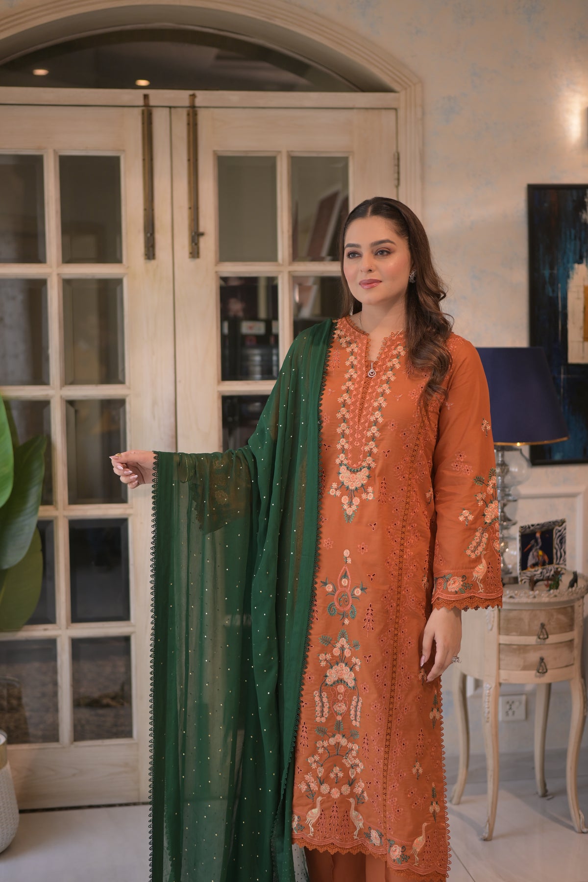 Aneelas Viscose Heavy Emb 3pc Chiffon Duppata [VC-26-02] [Dispatch Time 2 Months]