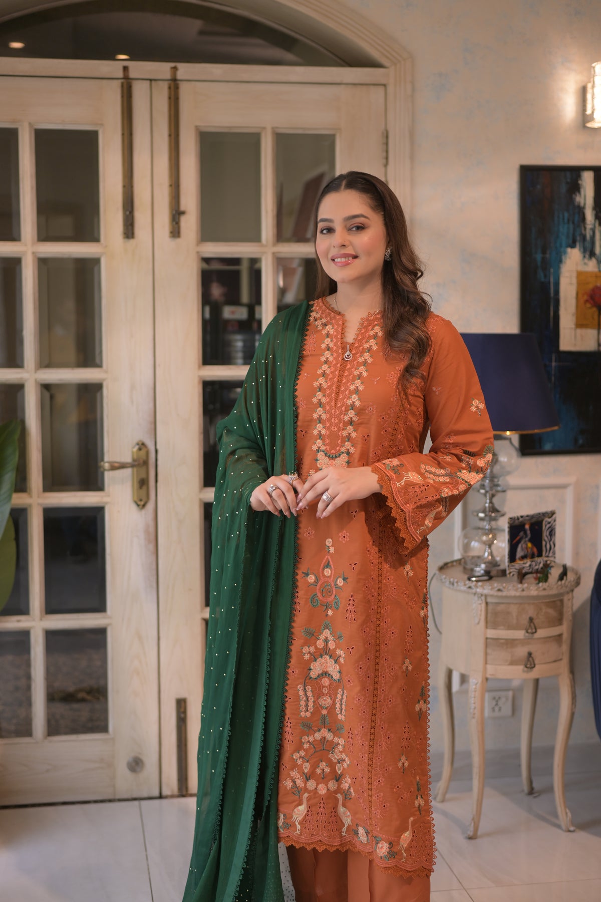 Aneelas Viscose Heavy Emb 3pc Chiffon Duppata [VC-26-02] [Dispatch Time 2 Months]