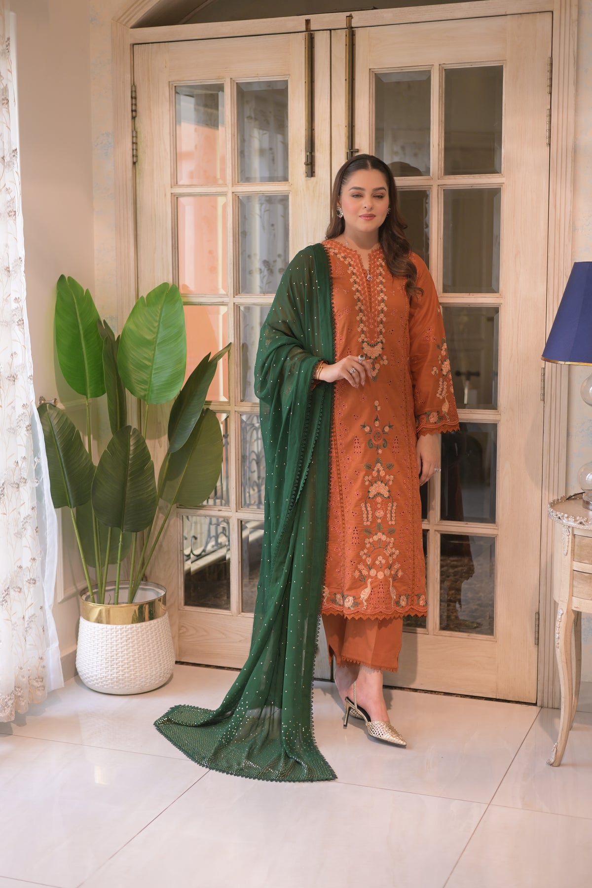 Aneelas Viscose Heavy Emb 3pc Chiffon Duppata [VC-26-02] [Dispatch Time 2 Months]