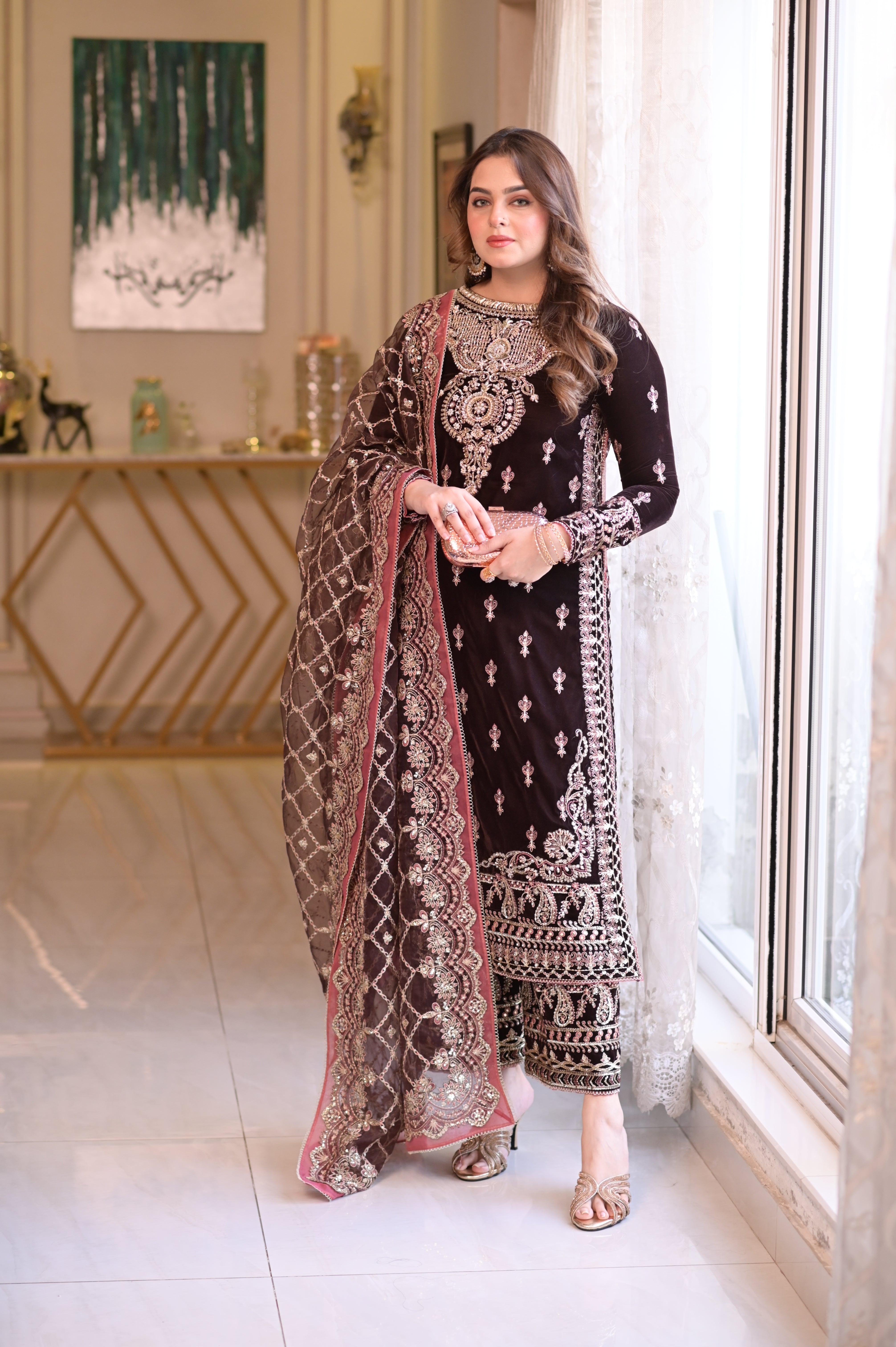 Rs 35000 Aneelas Stitched Bridal/ Wedding Ada Work 3pc [VT-06] [Dispatch Time 2 Months]