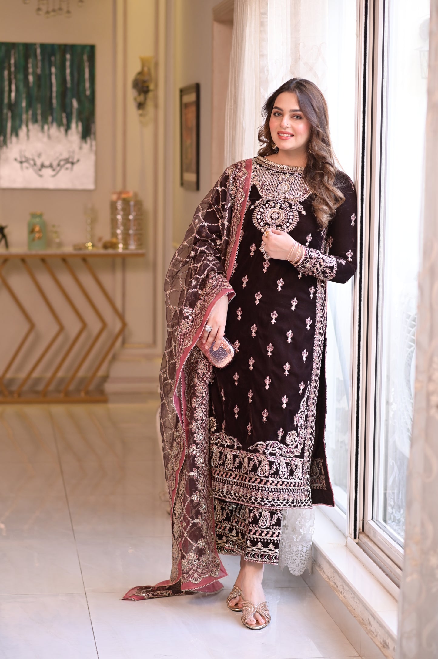 Rs 35000 Aneelas Stitched Bridal/ Wedding Ada Work 3pc [VT-06] [Dispatch Time 2 Months]