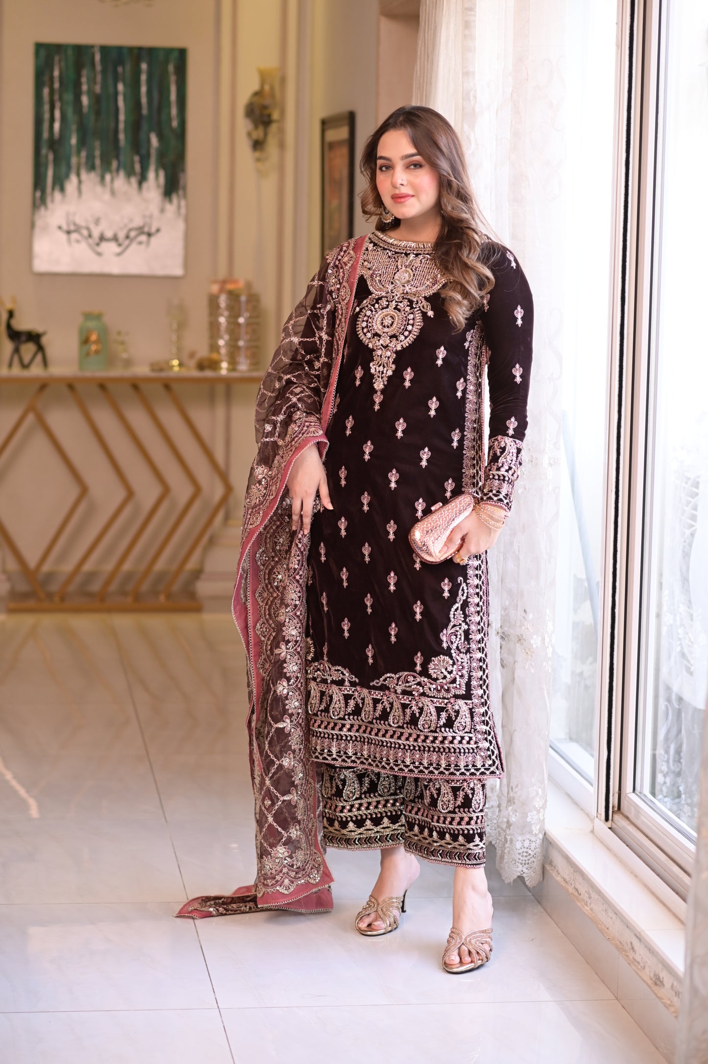 Rs 35000 Aneelas Stitched Bridal/ Wedding Ada Work 3pc [VT-06] [Dispatch Time 2 Months]