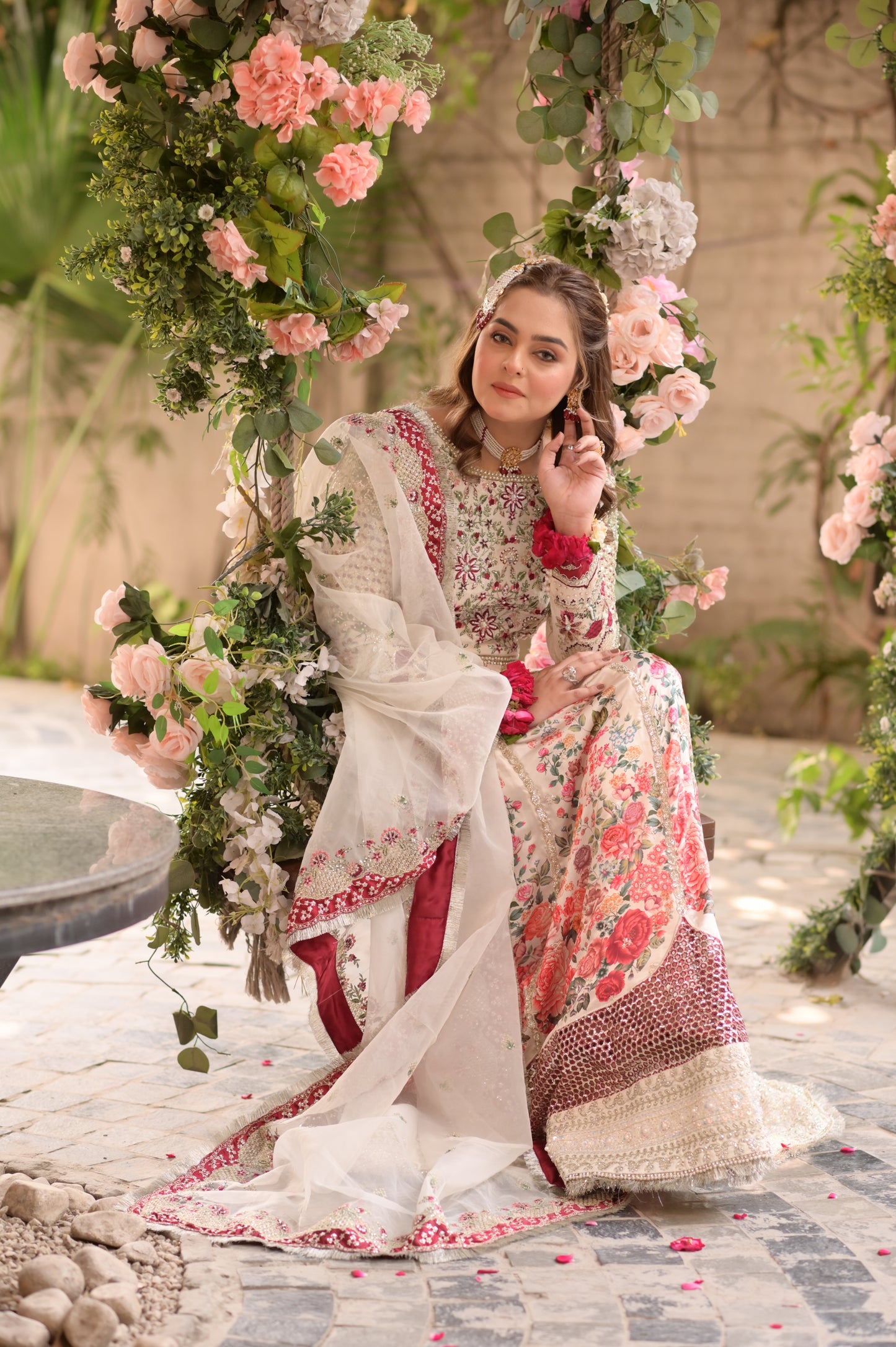 Rs 42000 Aneelas Stitched Bridal Ada Work Maxi Duppata 2pc [BR-08-B] [Dispatch time 1 Month]