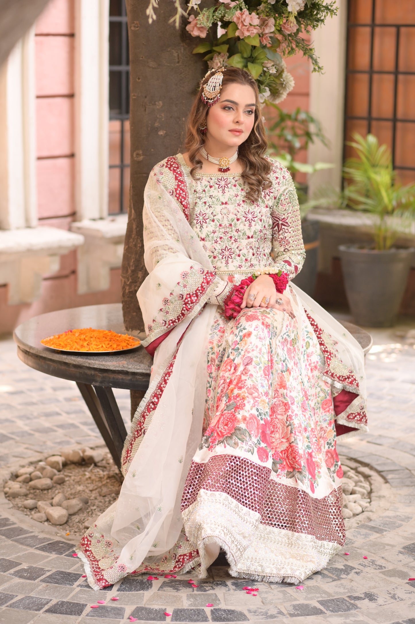 Rs 42000 Aneelas Stitched Bridal Ada Work Maxi Duppata 2pc [BR-08-B] [Dispatch time 1 Month]