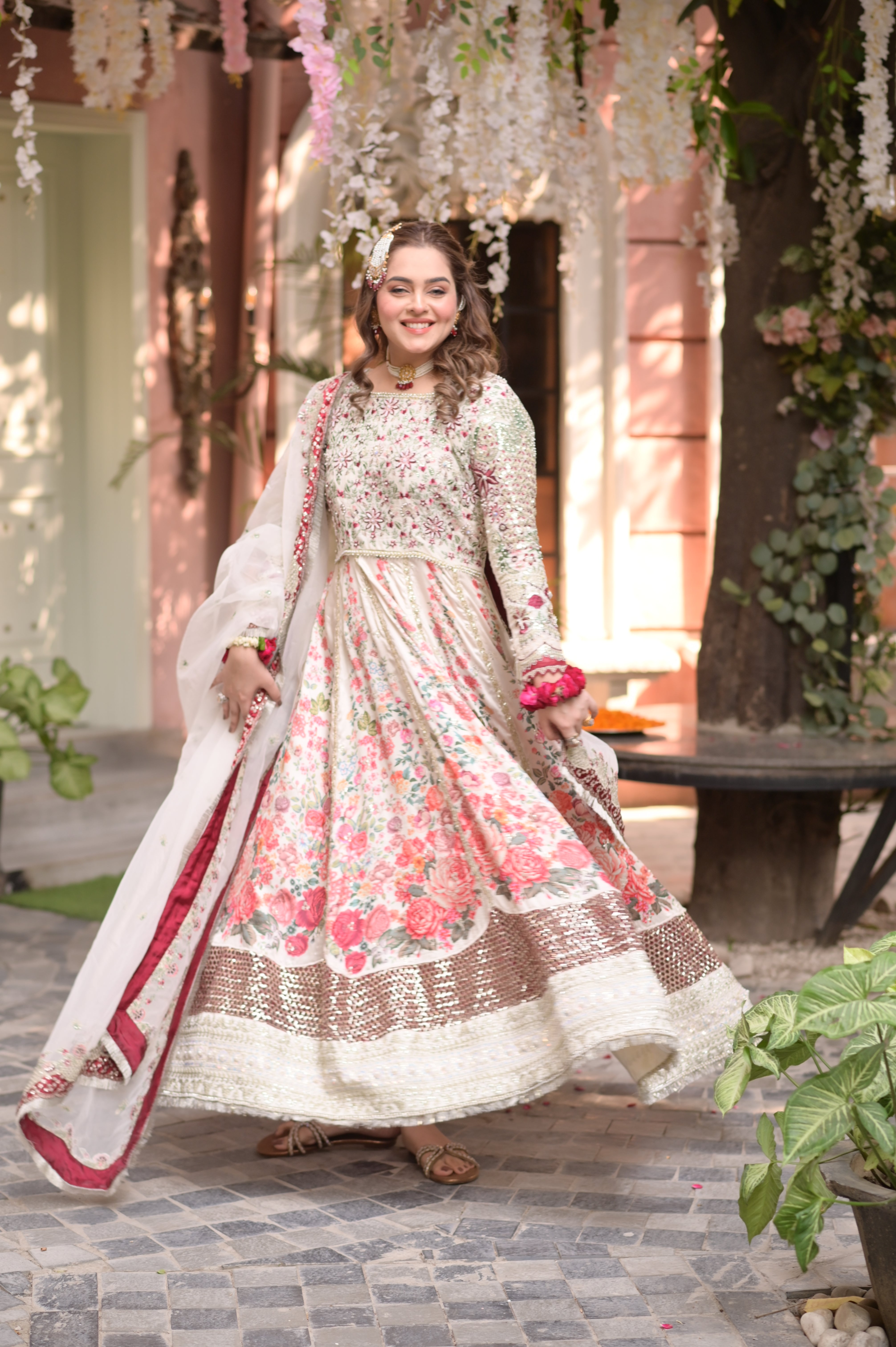 Rs 42000 Aneelas Stitched Bridal Ada Work Maxi Duppata 2pc [BR-08-B] [Dispatch time 1 Month]