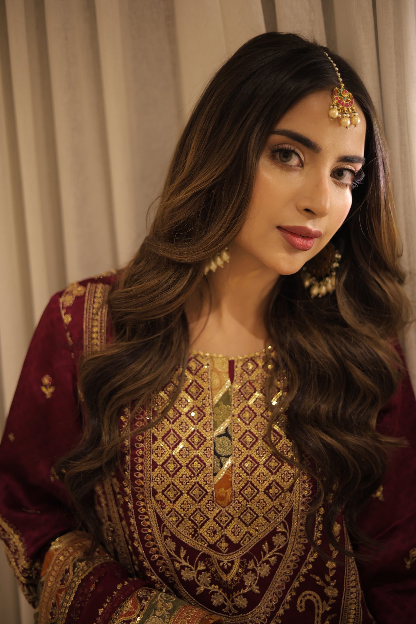 Rs 28500 Aneelas Stitched Tussel Silk Shirt Trouser Net Emb Duppata Formal 3pc [FC-09-B] [Dispatch Time 2 Months]