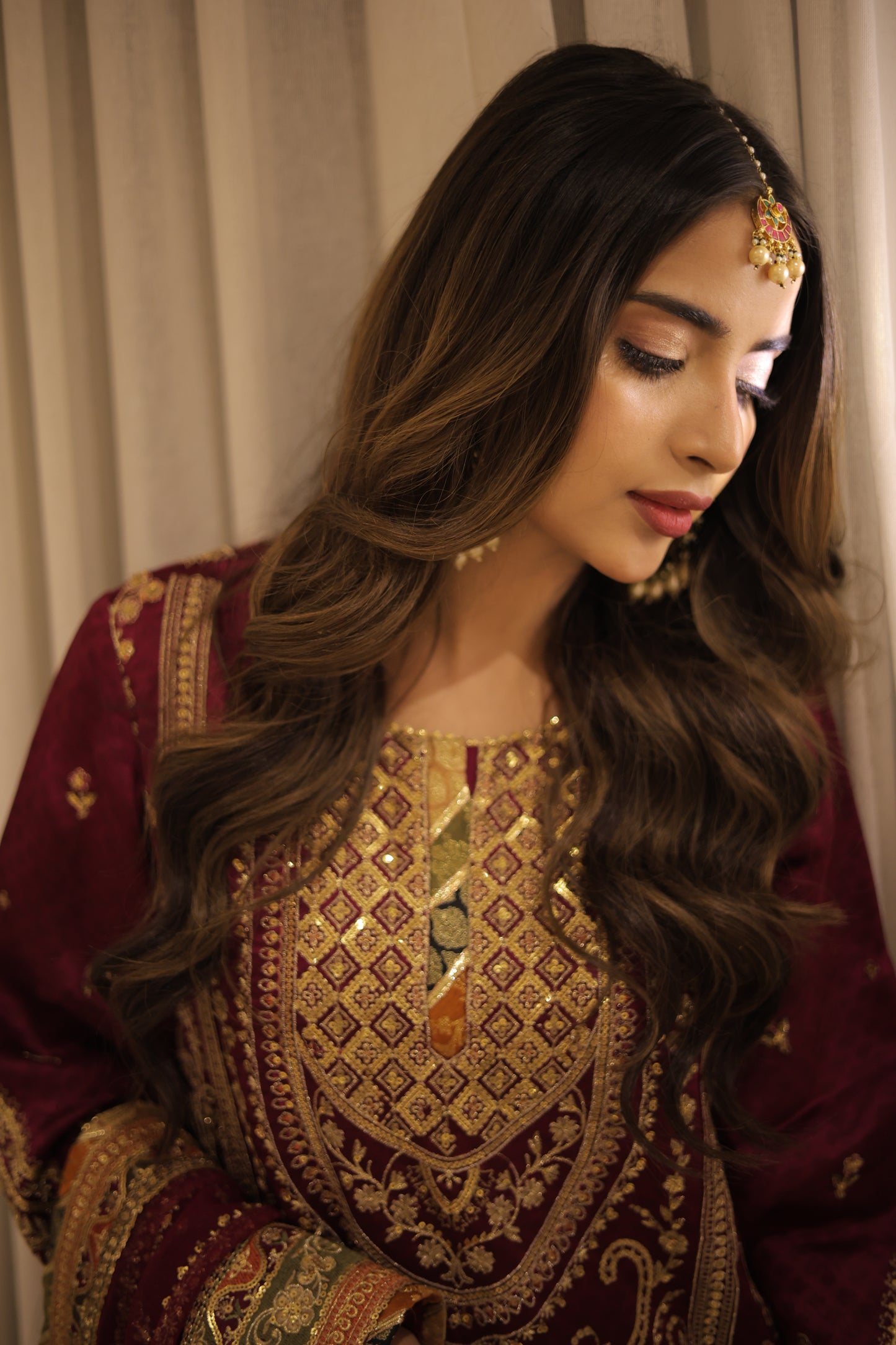 Rs 28500 Aneelas Stitched Tussel Silk Shirt Trouser Net Emb Duppata Formal 3pc [FC-09-B] [Dispatch Time 2 Months]