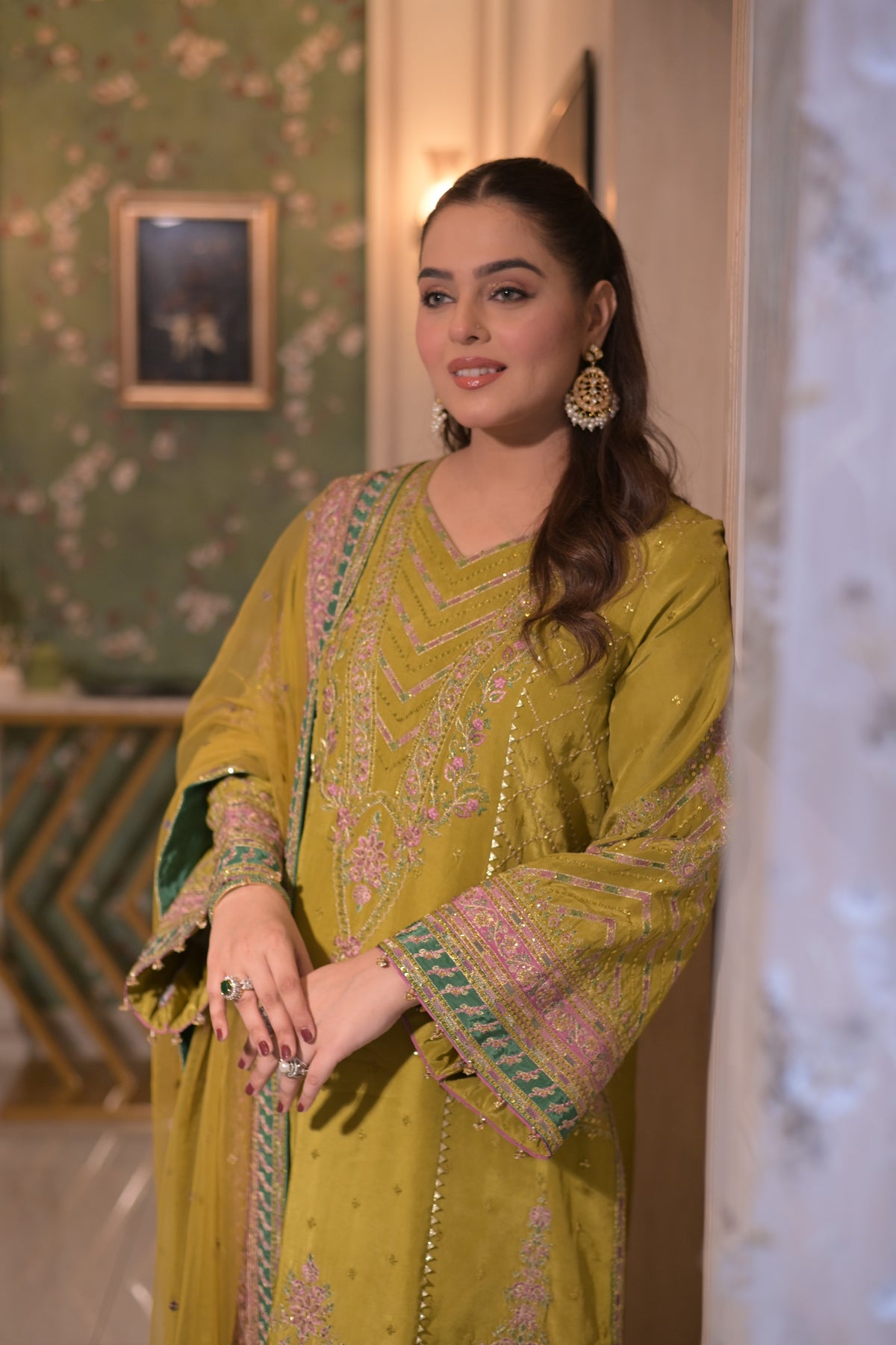 Aneelas Raw Silk Emb 3pc With Emb Net Duppata [FC-48] [Dispatch Time 2 Month]