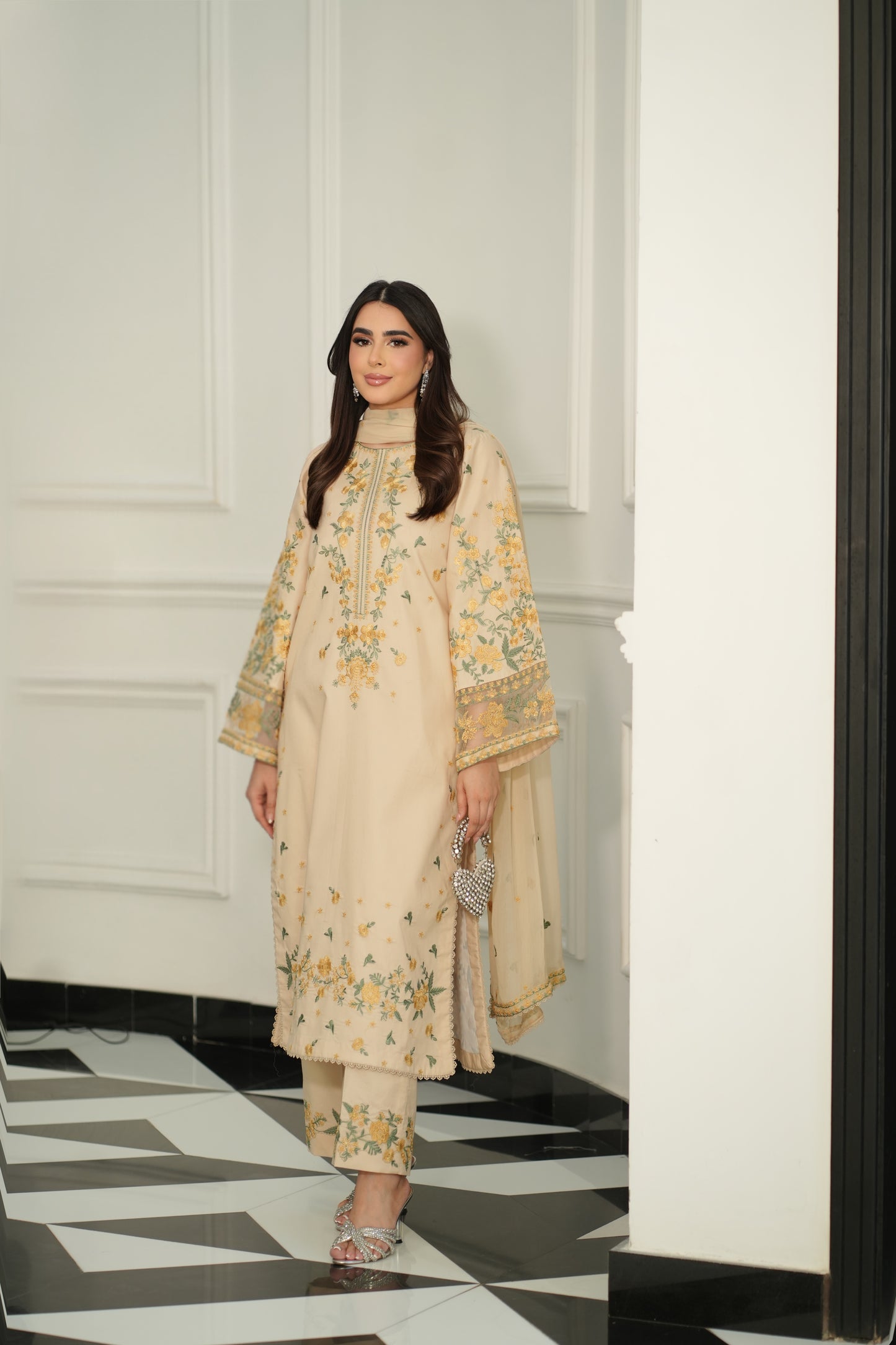 Rs 15000 Aneelas Stitched Lawn Emb 3pc Chiffon Duppata [LUX-26-94] [Dispatch Time 2 Months]