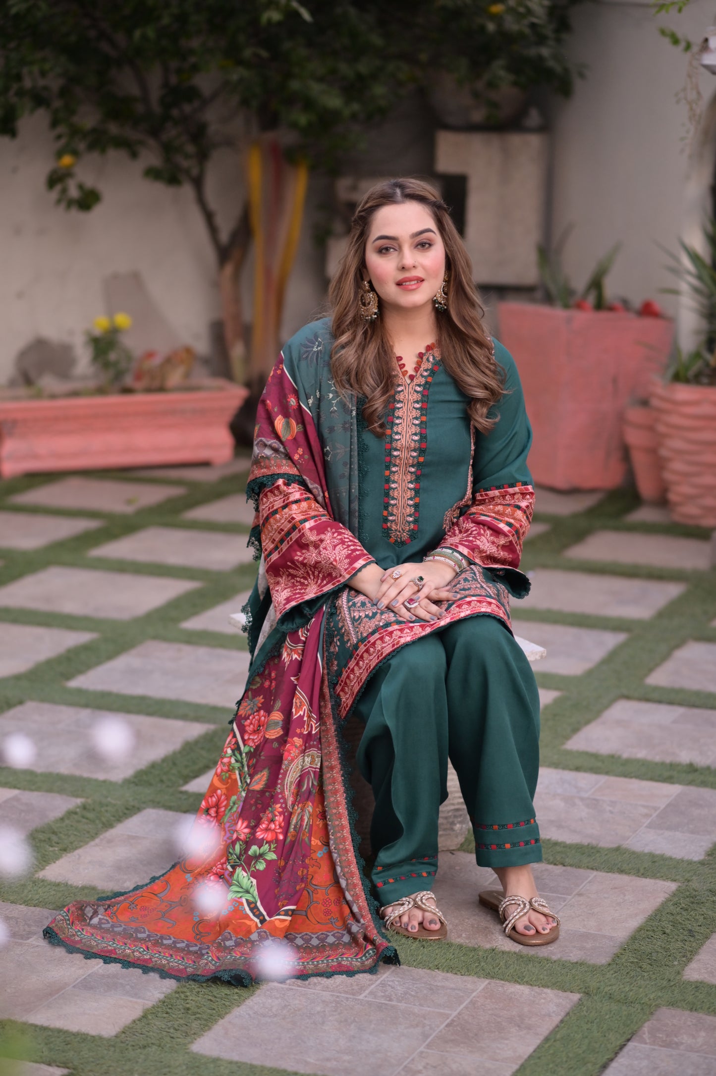 Rs 15000 Aneelas Twill Winter Emb Stitched 3Pc [WLUX-08] [Dispatch Time 2 Months]