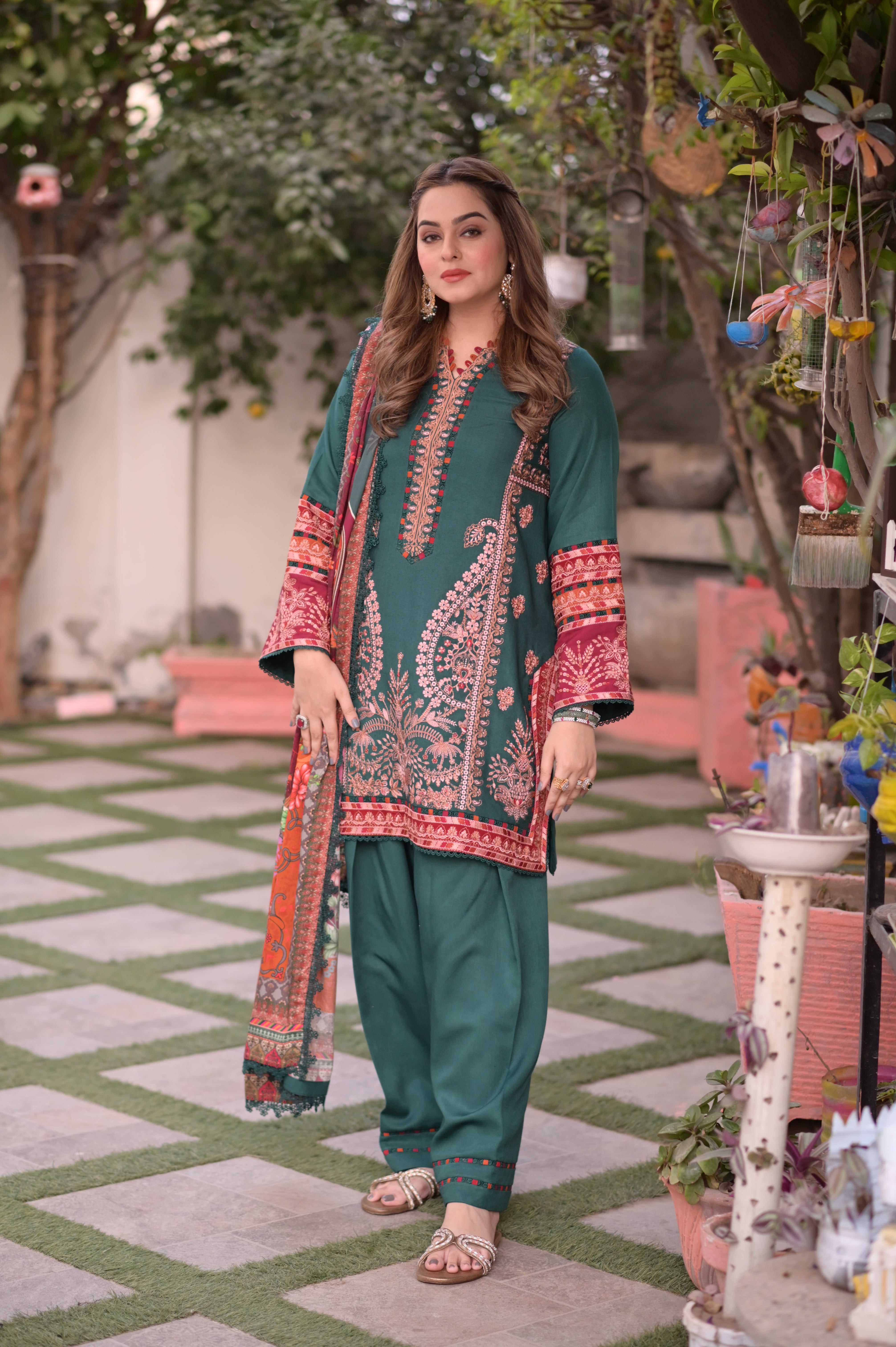 Rs 15000 Aneelas Twill Winter Emb Stitched 3Pc [WLUX-08] [Dispatch Time 2 Months]