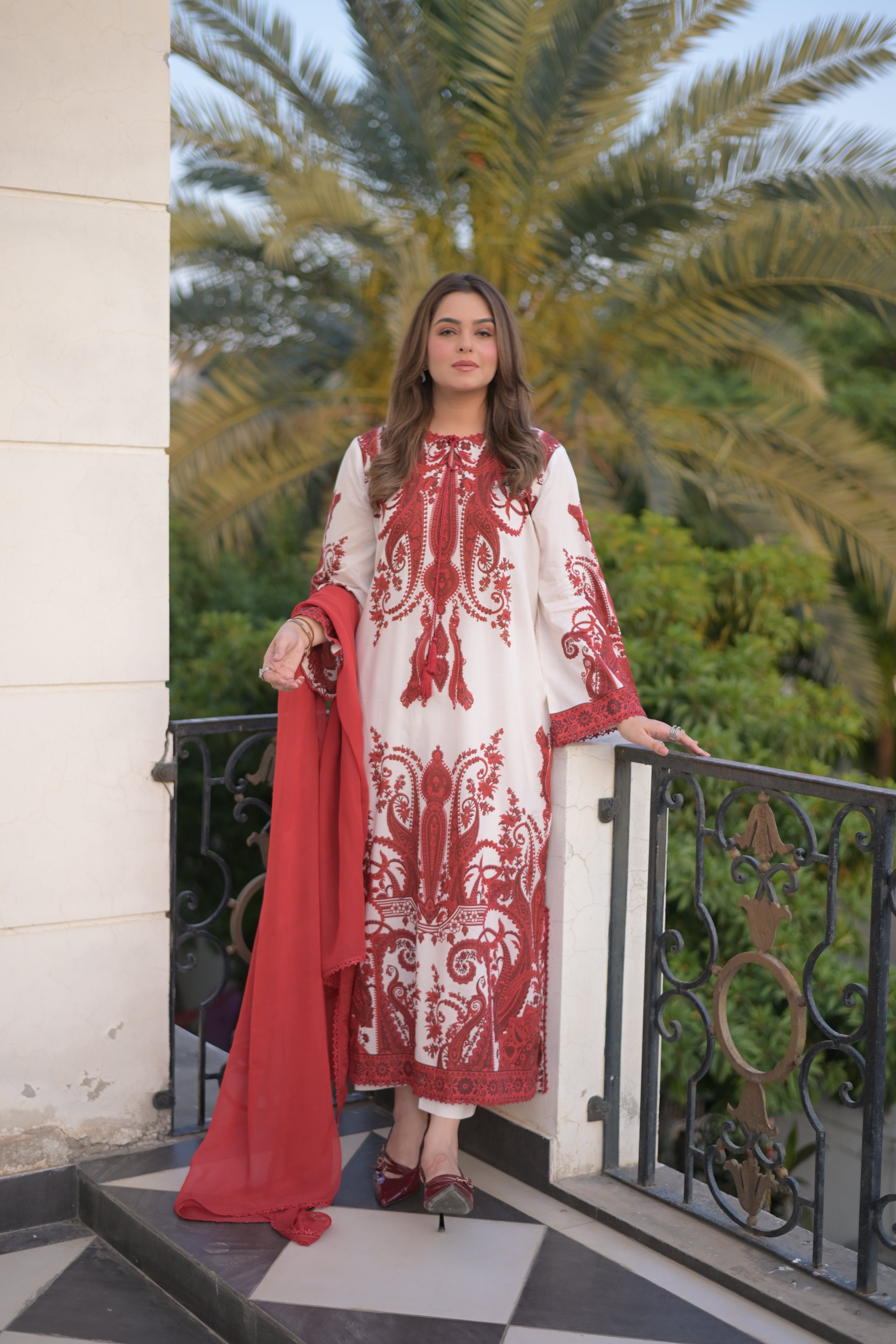 Rs 5500 Aneelas Stitched Print Kaftan 2pc [SPR-26-48] [Dispatch Time 2.5 Months]