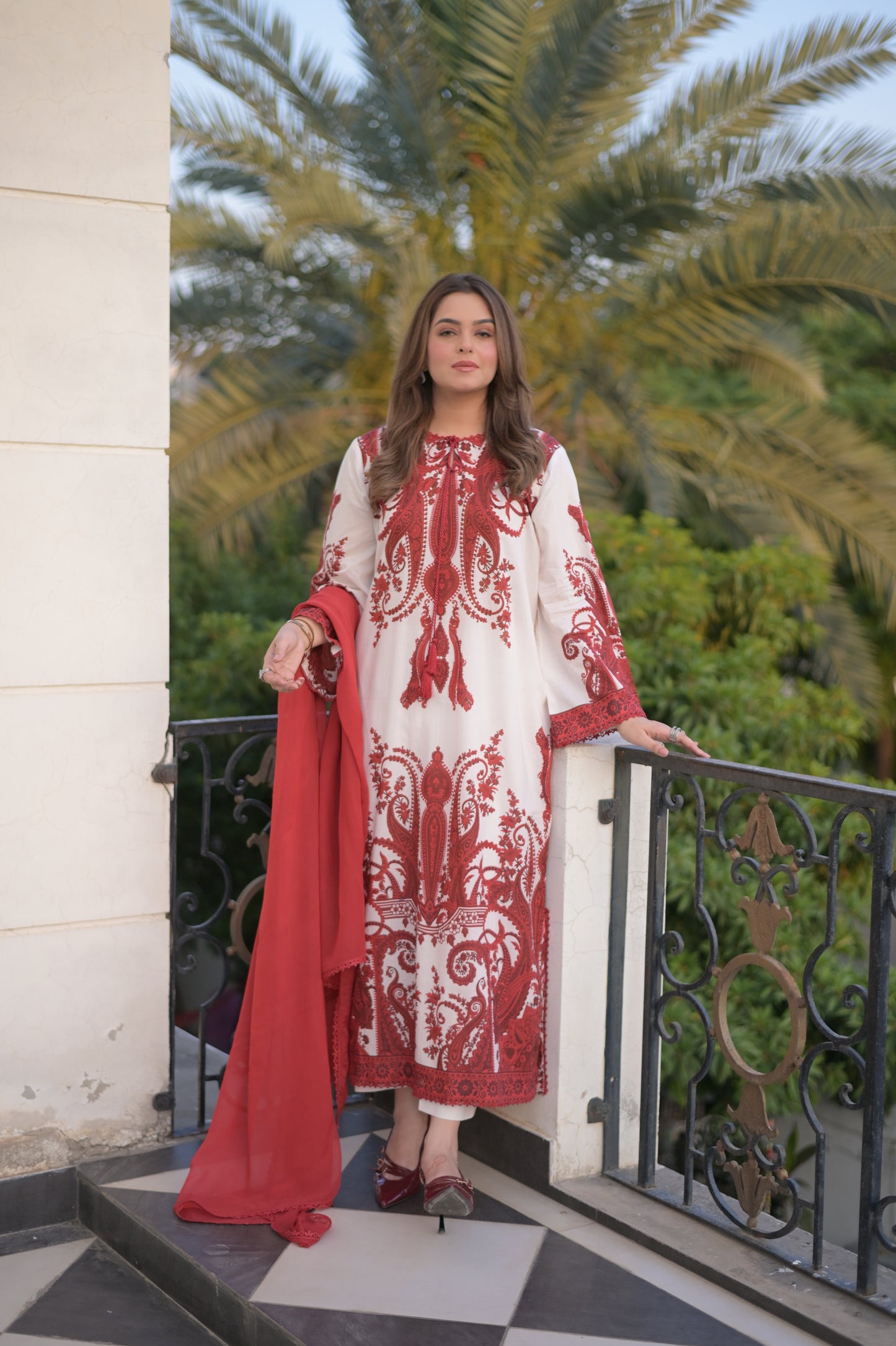 Rs 5500 Aneelas Stitched Print Kaftan 2pc [SPR-26-48] [Dispatch Time 2.5 Months]