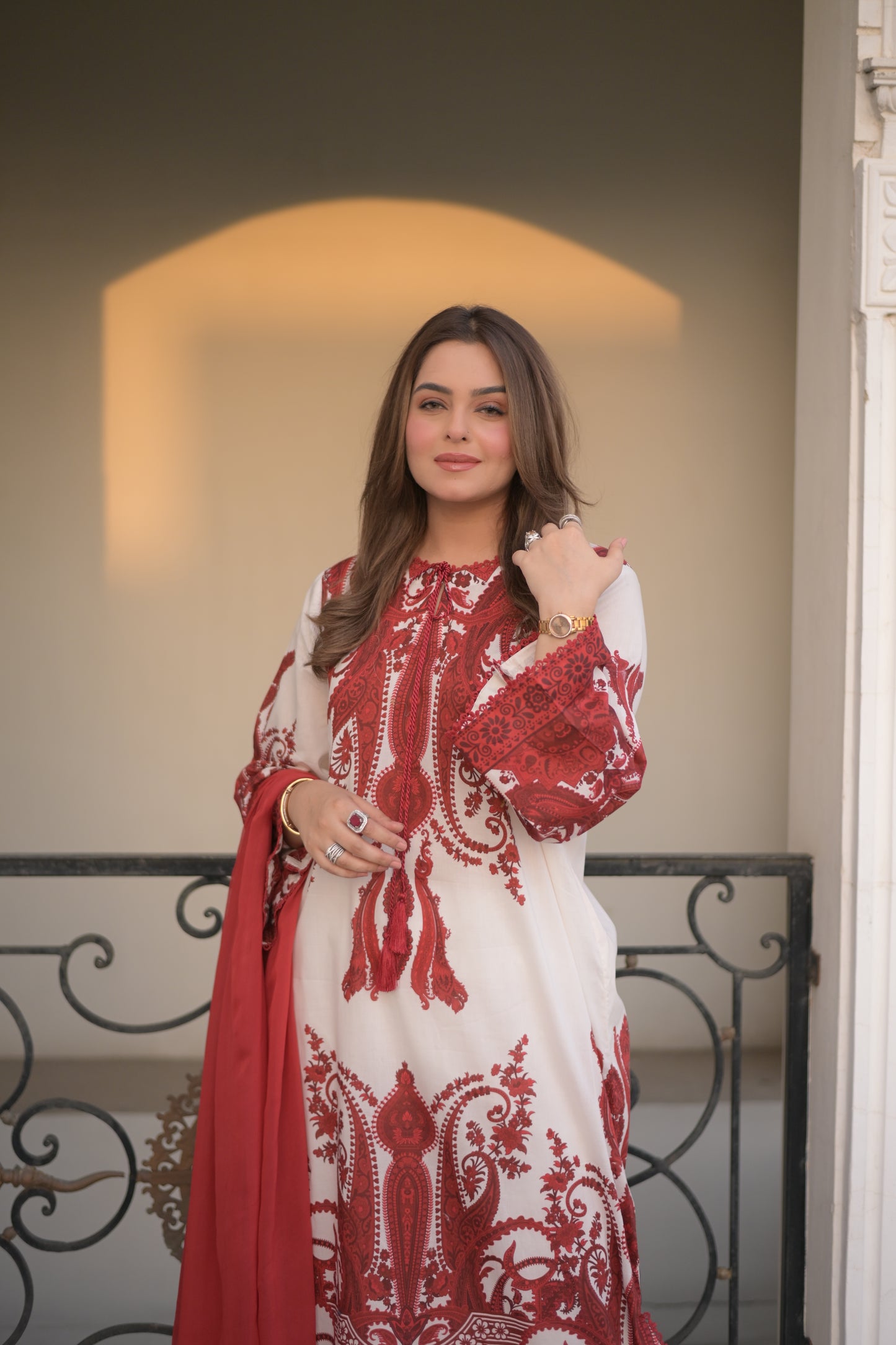Rs 5500 Aneelas Stitched Print Kaftan 2pc [SPR-26-48] [Dispatch Time 2.5 Months]