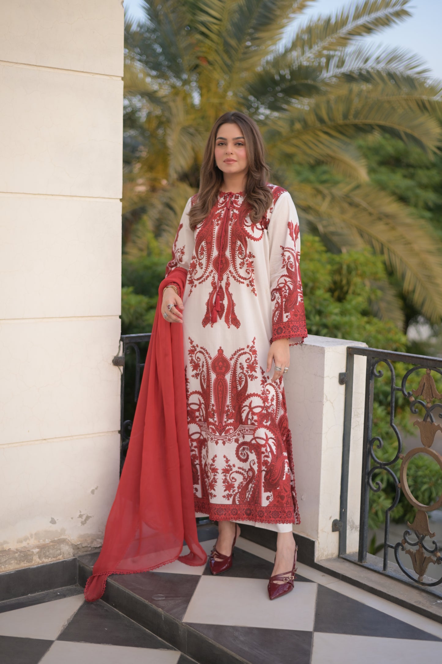 Rs 5500 Aneelas Stitched Print Kaftan 2pc [SPR-26-48] [Dispatch Time 2.5 Months]