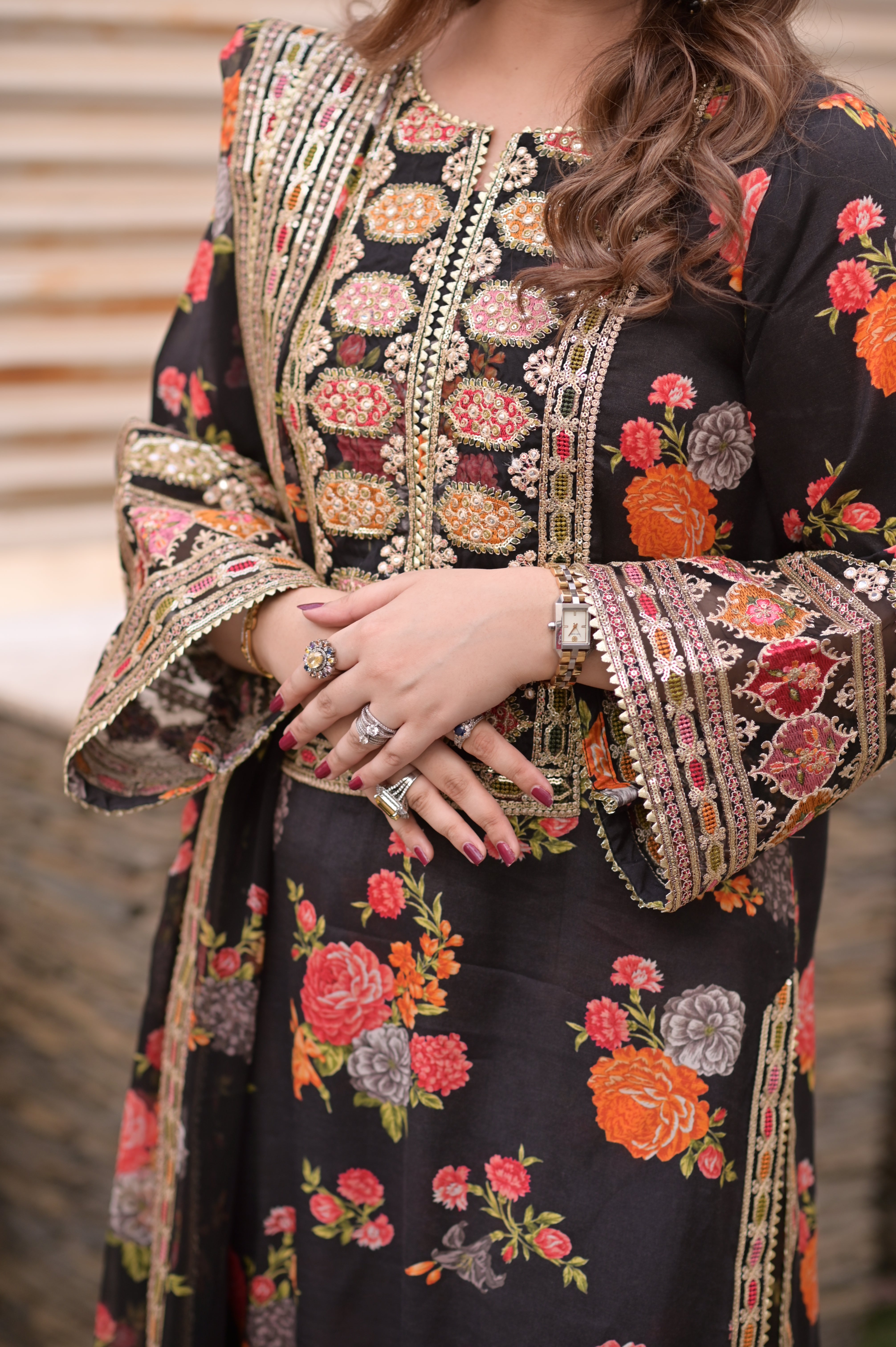 Rs 24500 Aneelas Stitched Luxury Trendy Wedding Raw Silk 3pc [LUX-17] [Dispatch Time 2 Months]