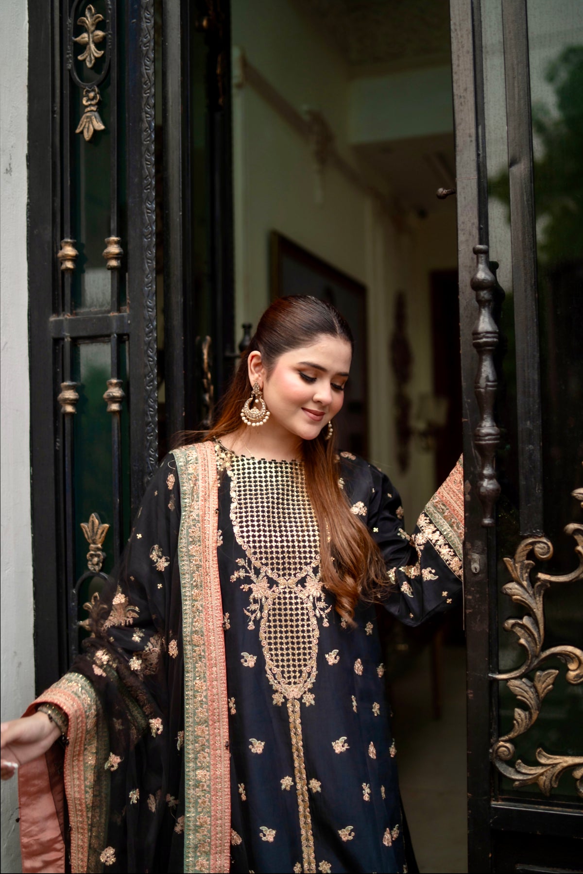 Aneelas Festive Raw Silk Emb 3pc Net Duppata [FC-46] [Dispatch Time 2 Months]
