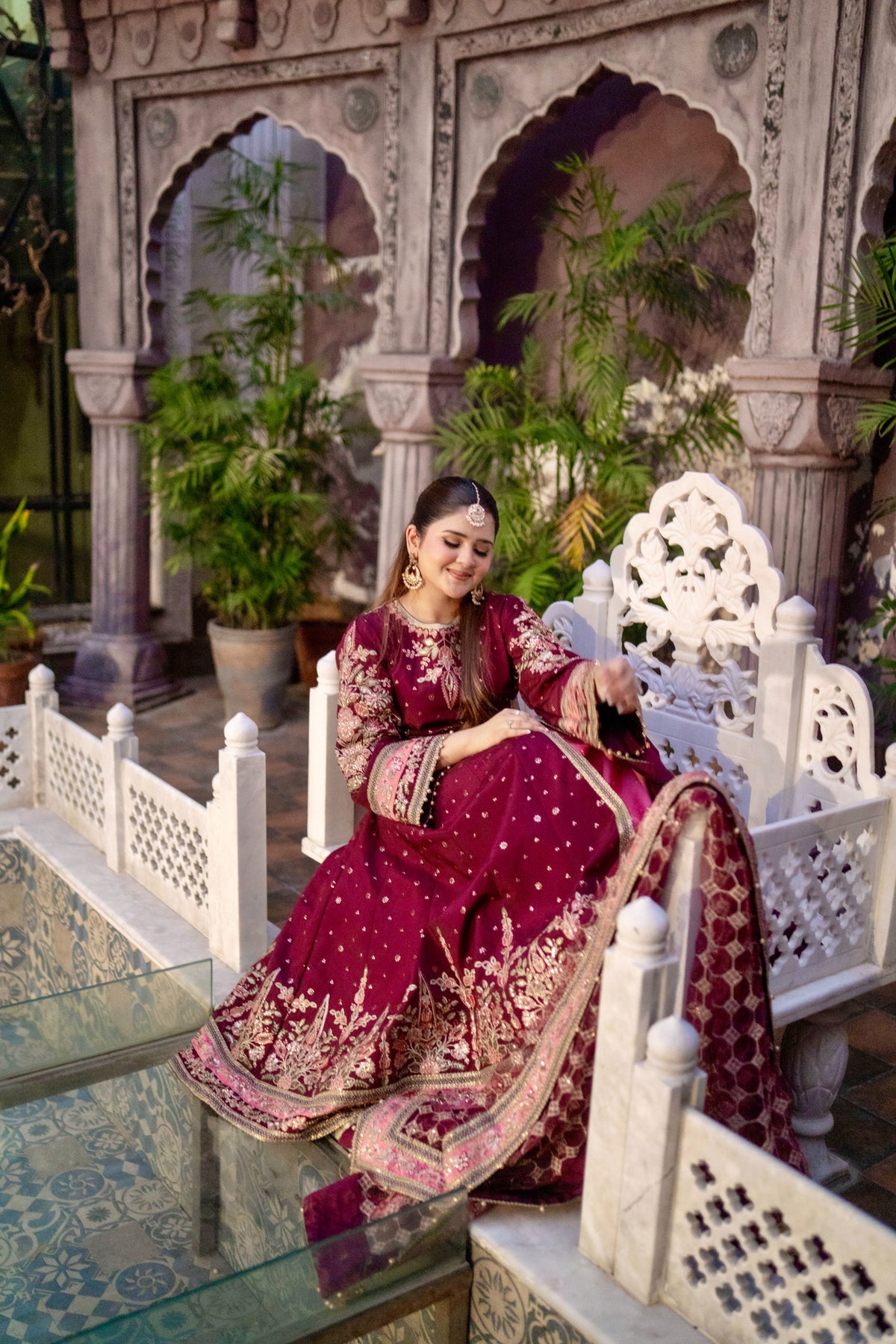 Aneelas Raw Silk Emb Slit Frock 3pc Net Duppata [FC-42] [Dispatch Time 2 Months]