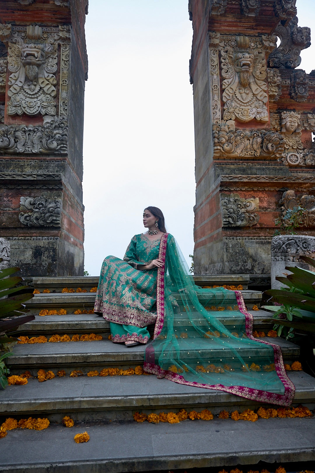 Aneelas Raw Silk Emb Frock 3pc Net Duppata [FC-35] [Dispatch Time 2 Months]
