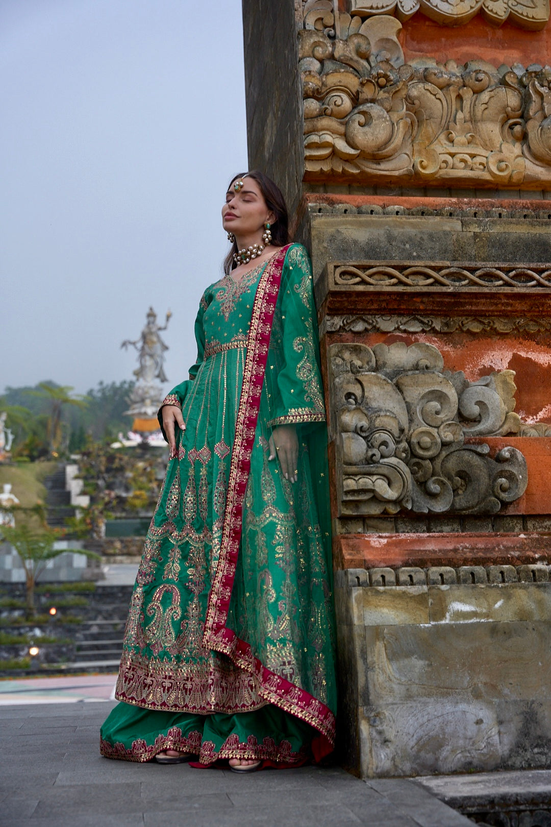 Aneelas Raw Silk Emb Frock 3pc Net Duppata [FC-35] [Dispatch Time 2 Months]