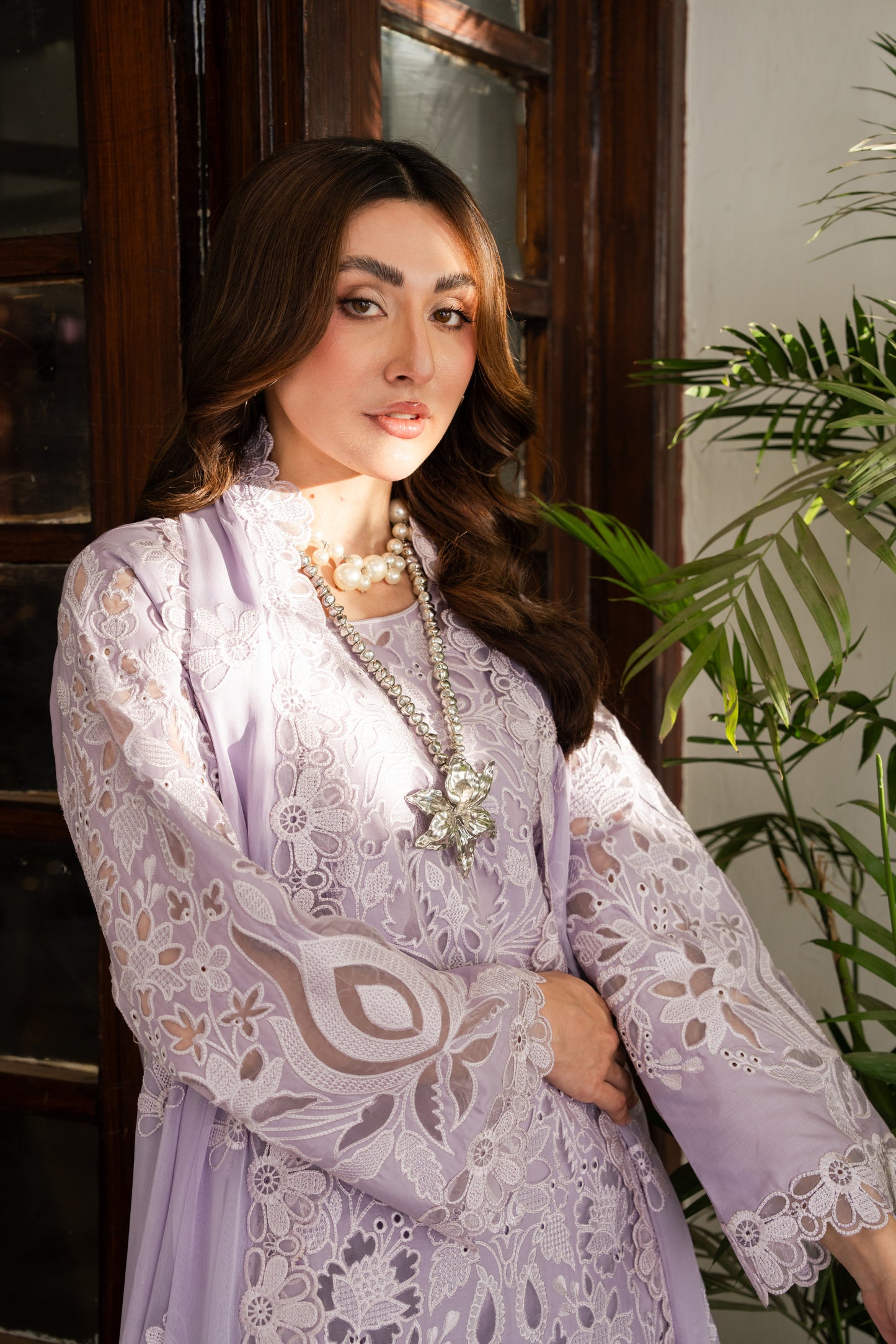 Rs 19500 Aneelas Stitched Luxury Emb Lawn With Chiffon Duppata 3pc[LUX-26-90] [Dispatch Time 15 Days]