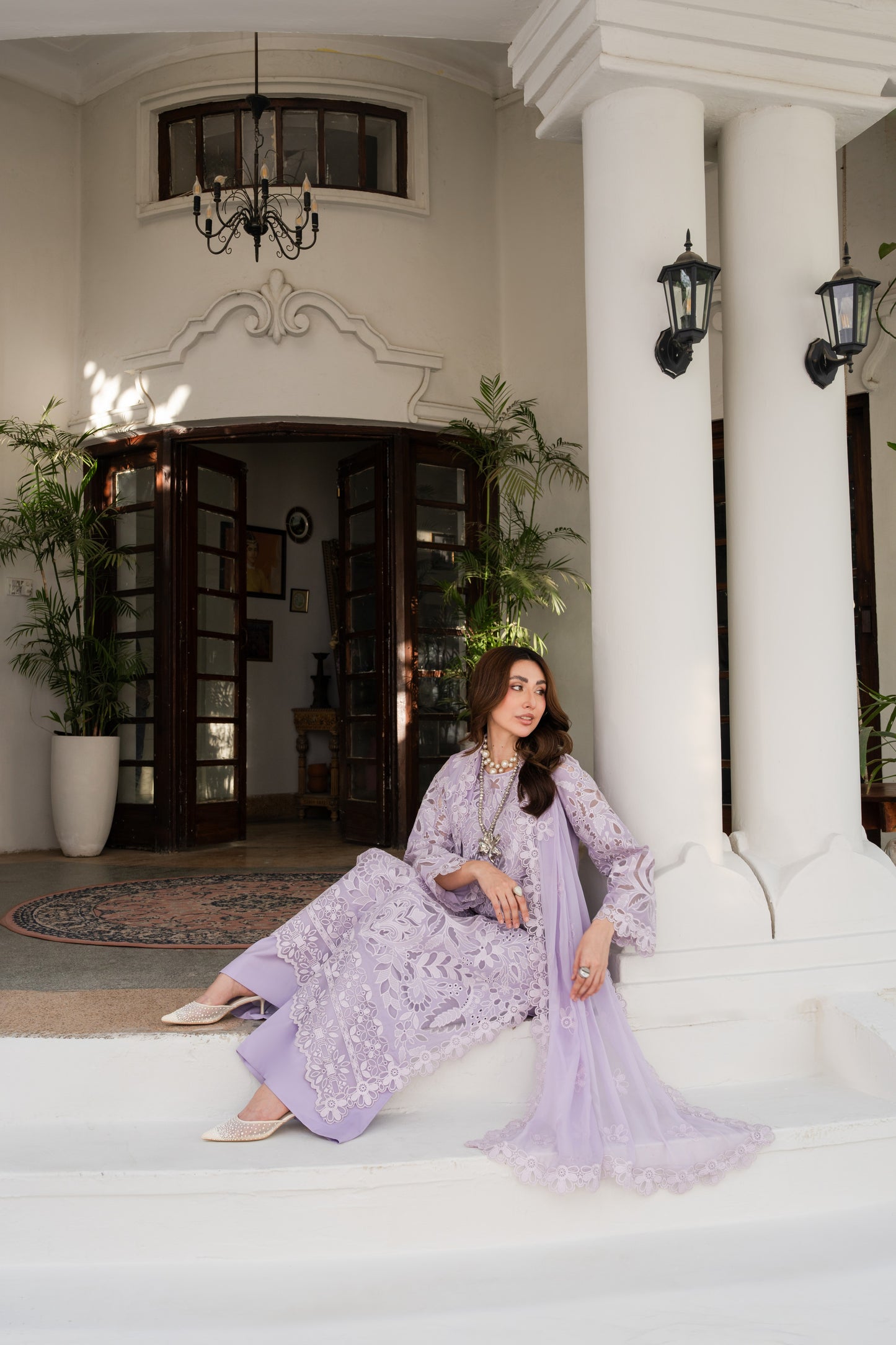 Rs 19500 Aneelas Stitched Luxury Emb Lawn With Chiffon Duppata 3pc[LUX-26-90] [Dispatch Time 15 Days]