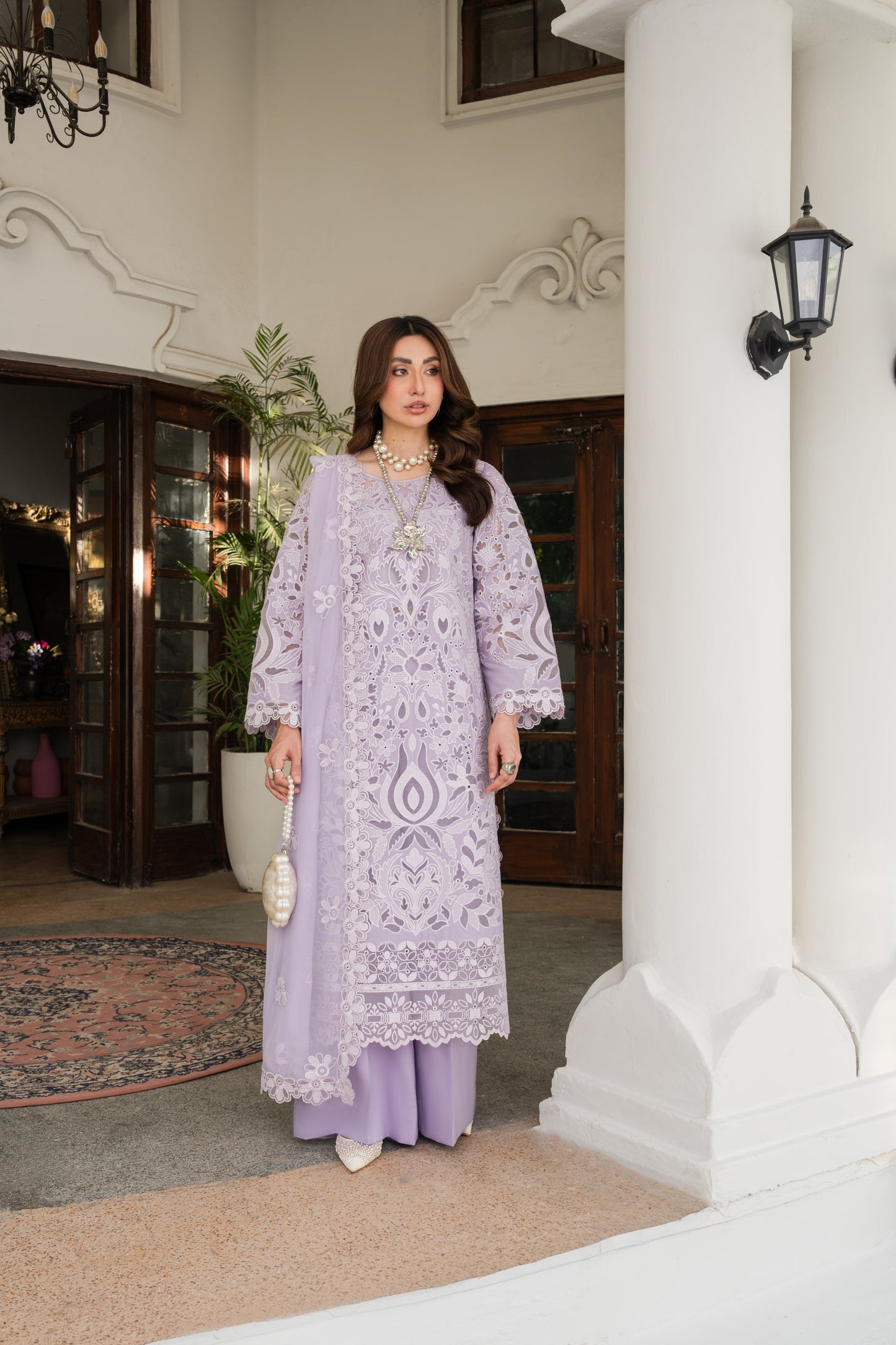 Rs 19500 Aneelas Stitched Luxury Emb Lawn With Chiffon Duppata 3pc[LUX-26-90] [Dispatch Time 15 Days]