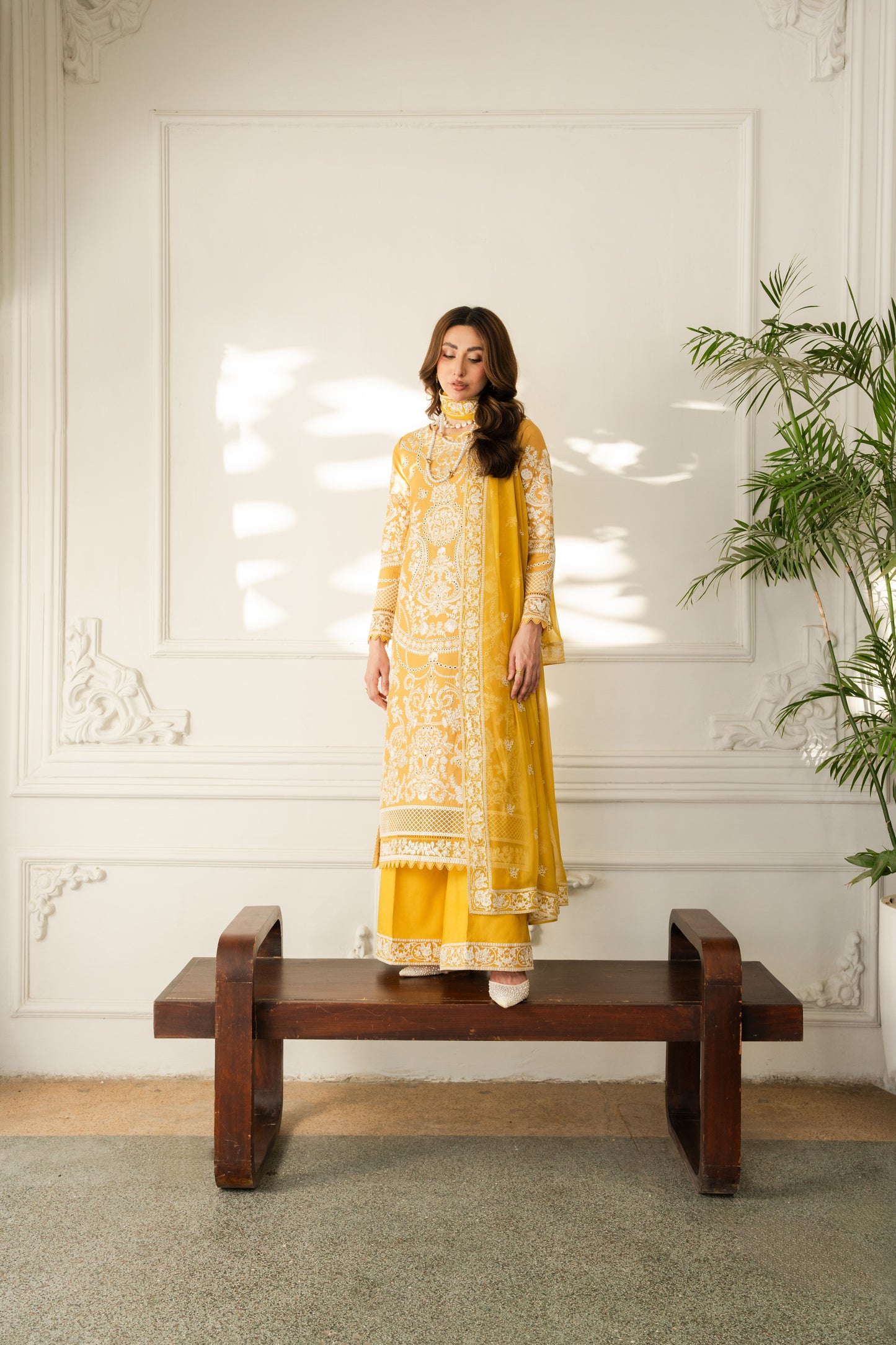 Rs 15500 Aneelas Stitched Luxury Lawn Emb 3pc with Chiffon Duppata [LUX-26-96][Dispatch Time 15 Days]