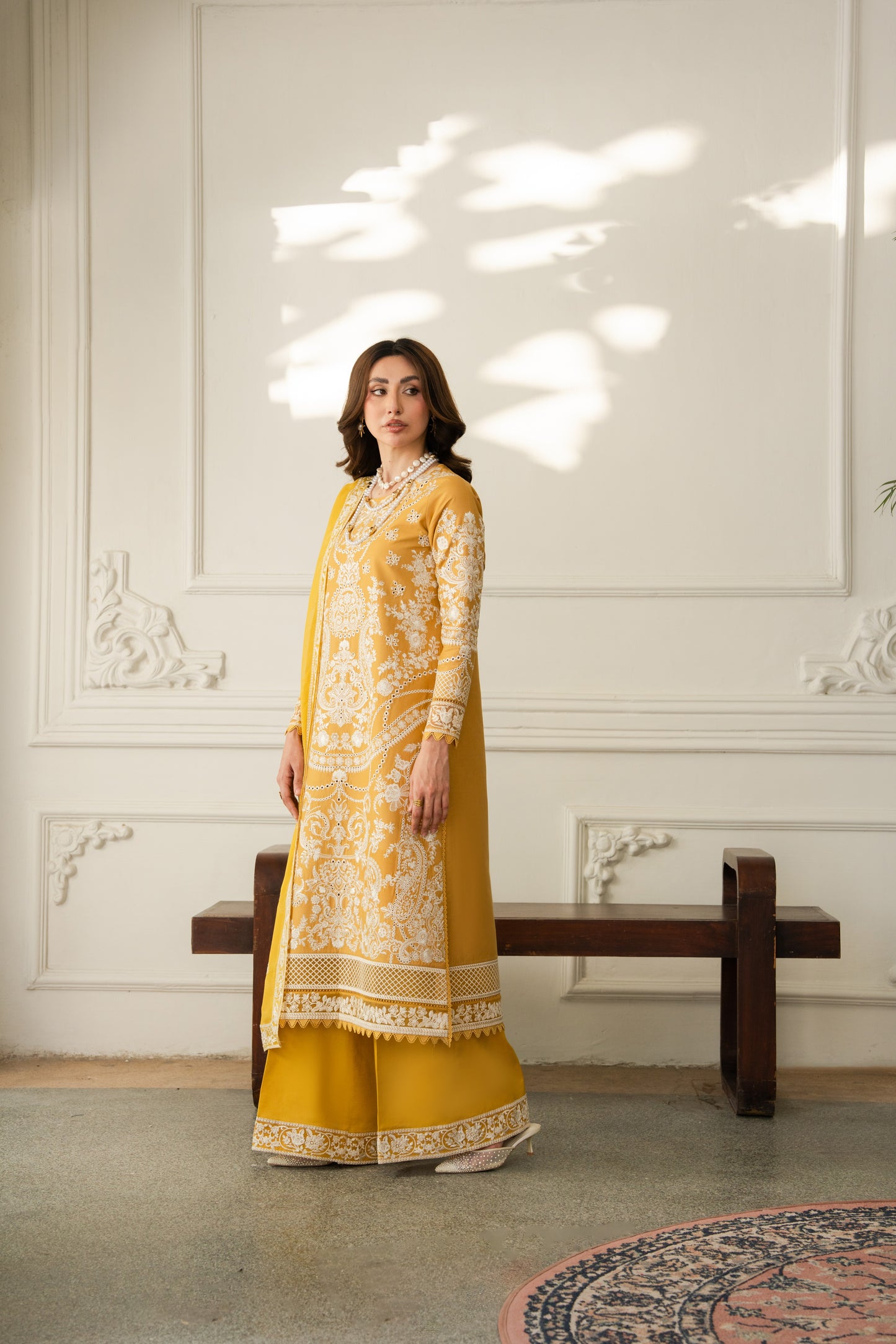 Rs 15500 Aneelas Stitched Luxury Lawn Emb 3pc with Chiffon Duppata [LUX-26-96][Dispatch Time 15 Days]