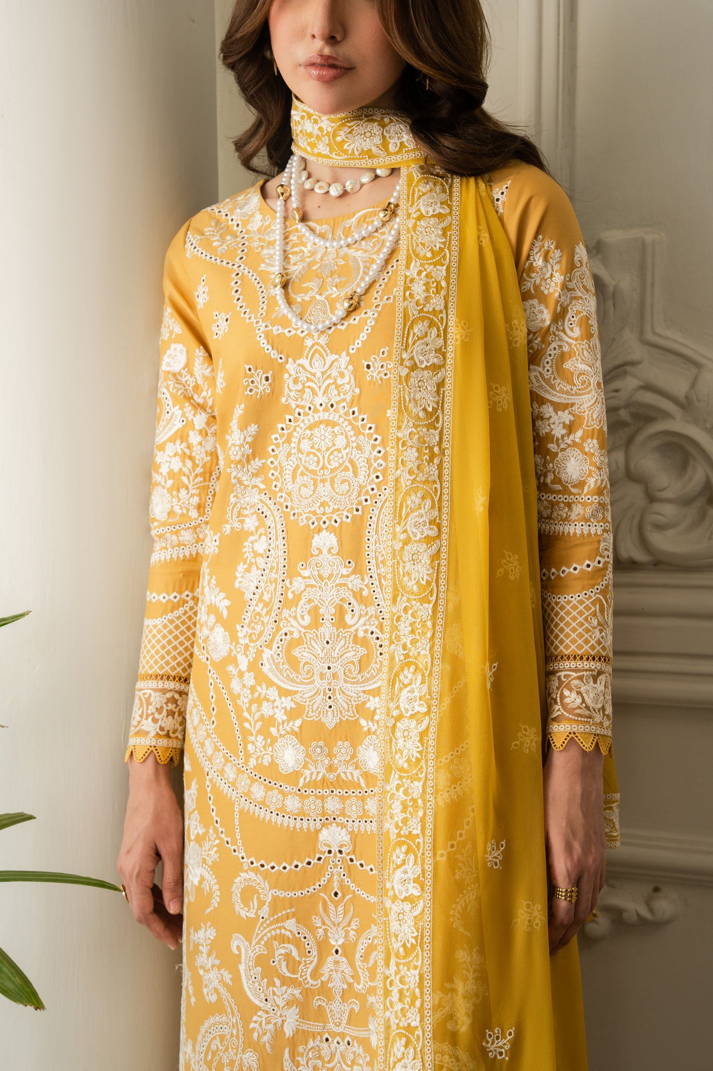 Rs 15500 Aneelas Stitched Luxury Lawn Emb 3pc with Chiffon Duppata [LUX-26-96][Dispatch Time 15 Days]