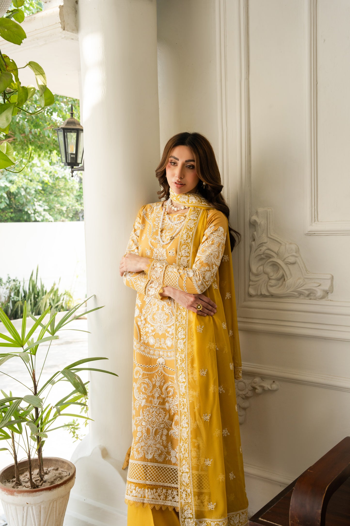 Rs 15500 Aneelas Stitched Luxury Lawn Emb 3pc with Chiffon Duppata [LUX-26-96][Dispatch Time 15 Days]