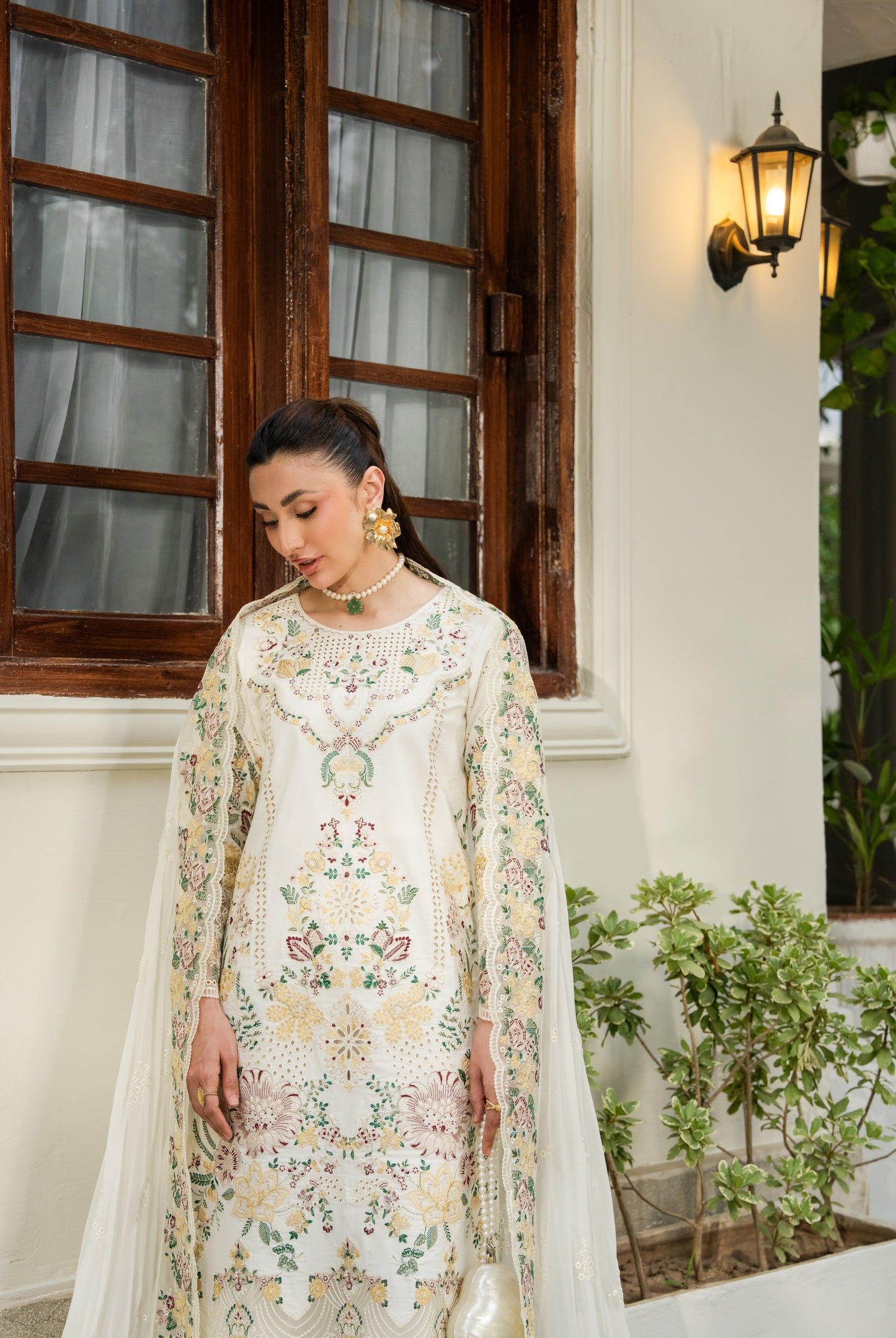 Rs 15950 Aneelas Stitched Lawn Emb 3pc Emb Chiffon Duppata [LUX-26-98] [Dispatch Time 15 Days]