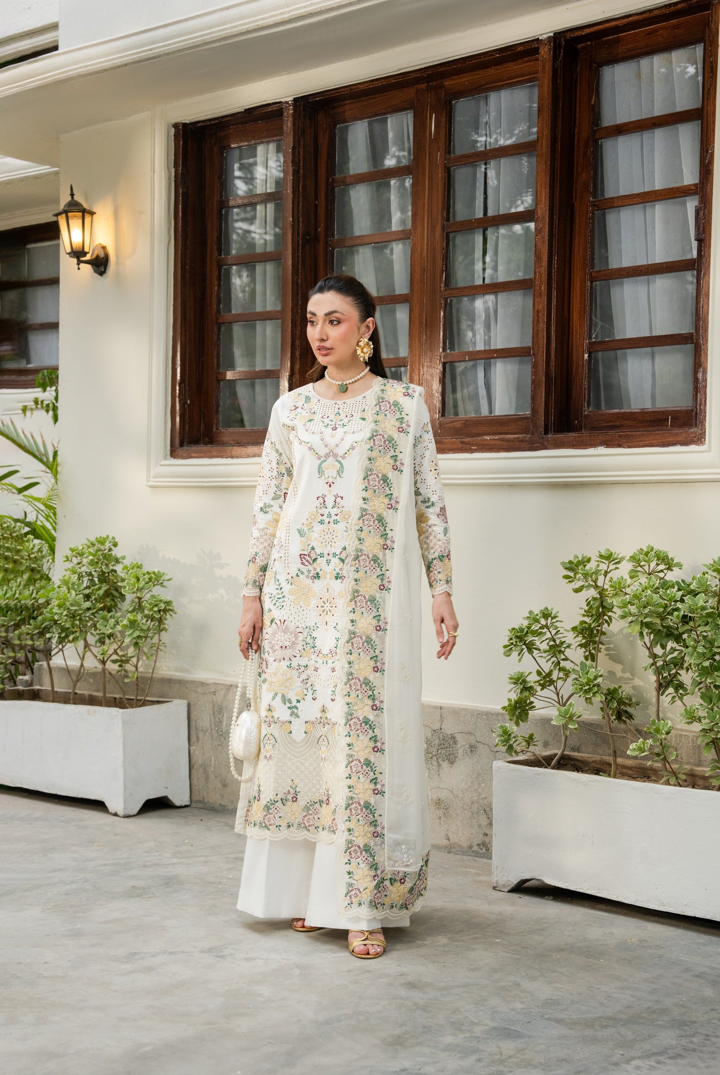 Rs 15950 Aneelas Stitched Lawn Emb 3pc Emb Chiffon Duppata [LUX-26-98] [Dispatch Time 15 Days]