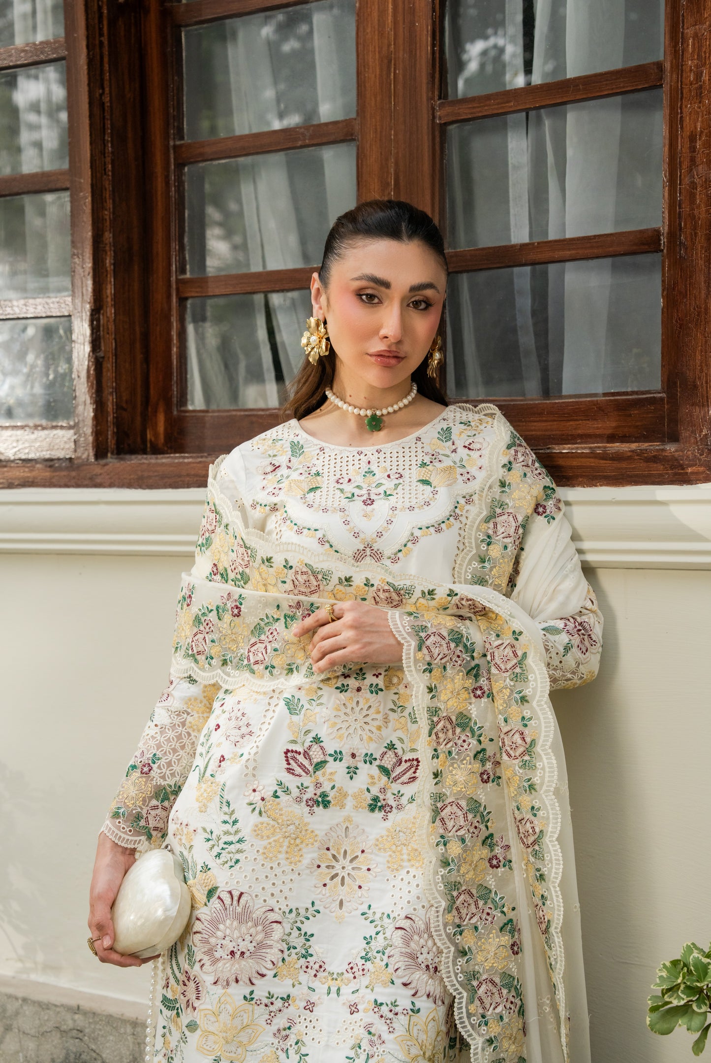 Rs 15950 Aneelas Stitched Lawn Emb 3pc Emb Chiffon Duppata [LUX-26-98] [Dispatch Time 15 Days]