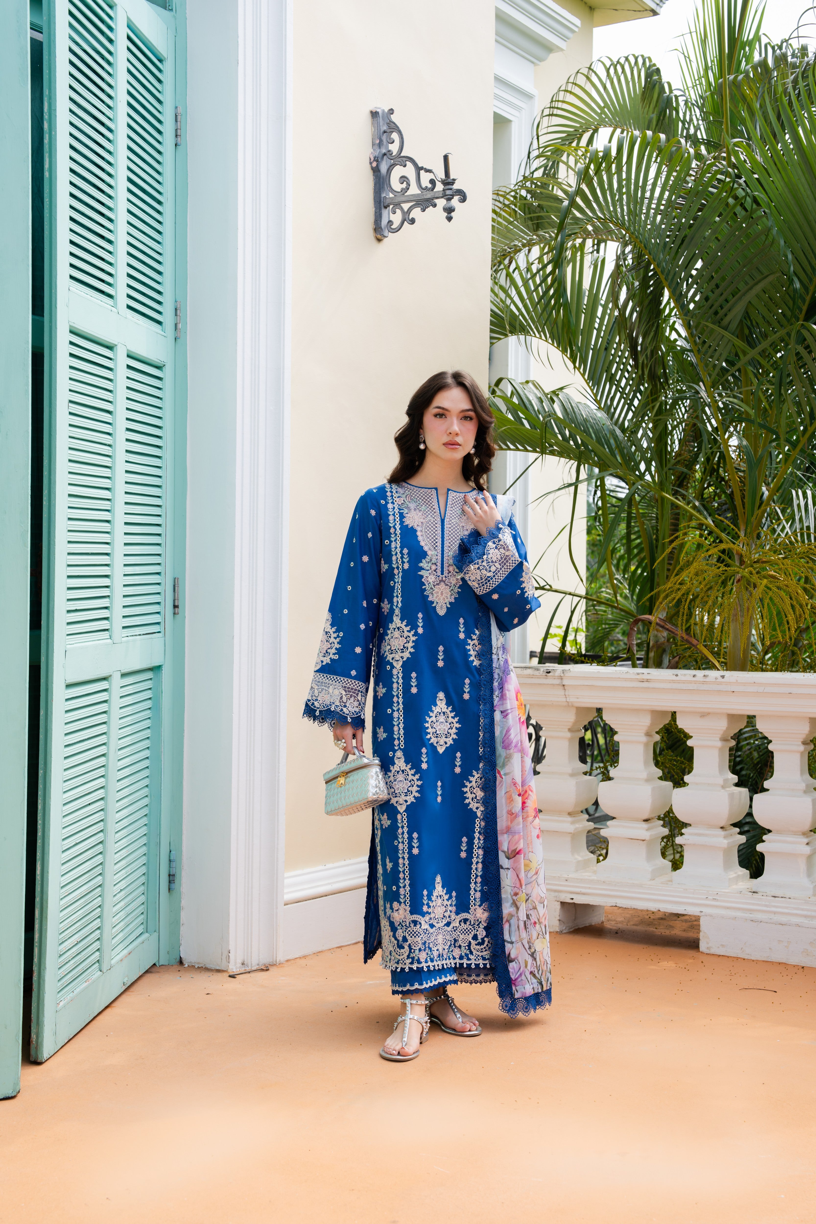 Rs 17500 Aneelas Stitched Luxury Lawn Emb 3pc Printed Silk Duppata [LUX-26-70-A] [Dispatch Time 2 Months]