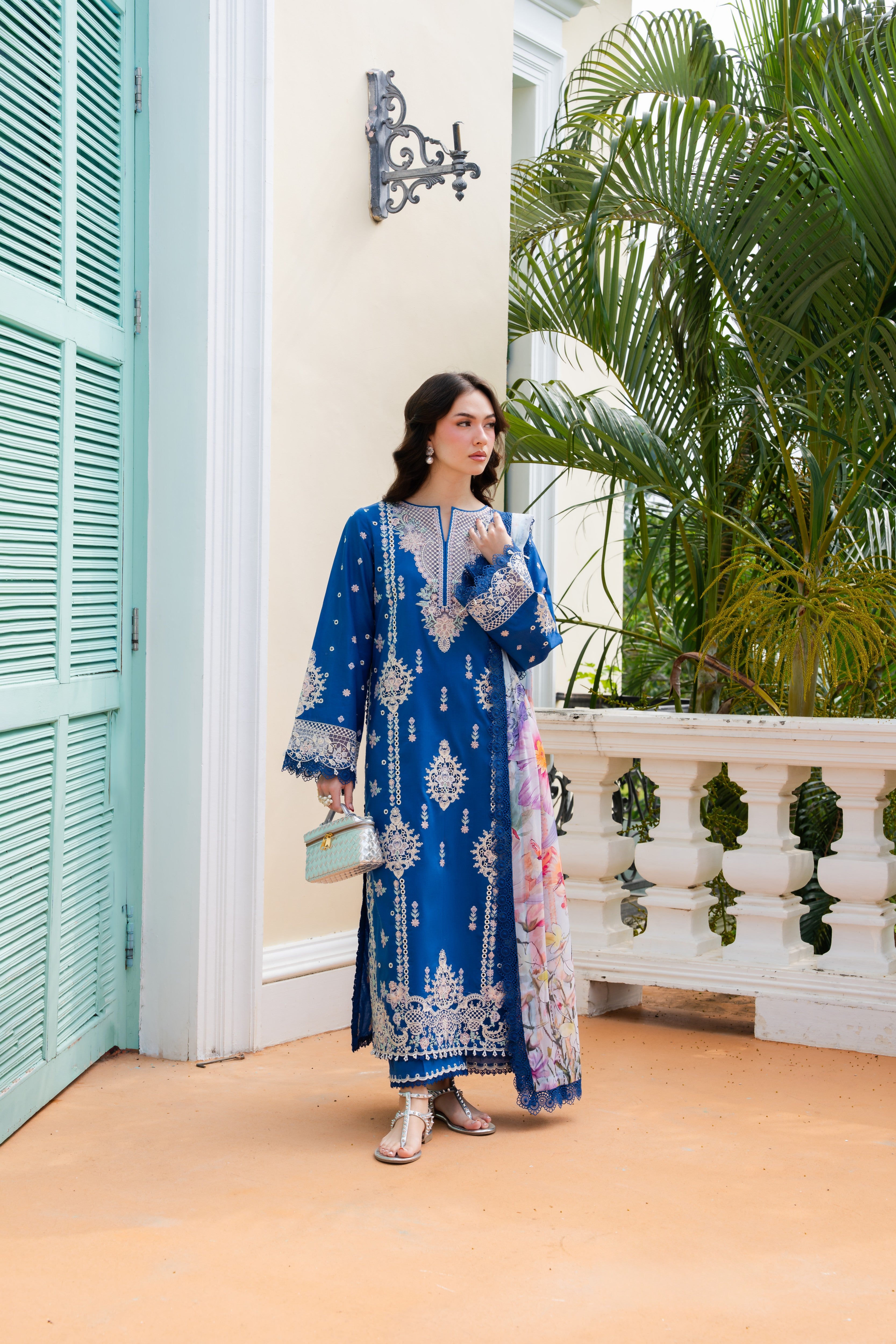 Rs 17500 Aneelas Stitched Luxury Lawn Emb 3pc Printed Chiffon Duppata [LUX-26-70-B] [Dispatch Time 2 Months]