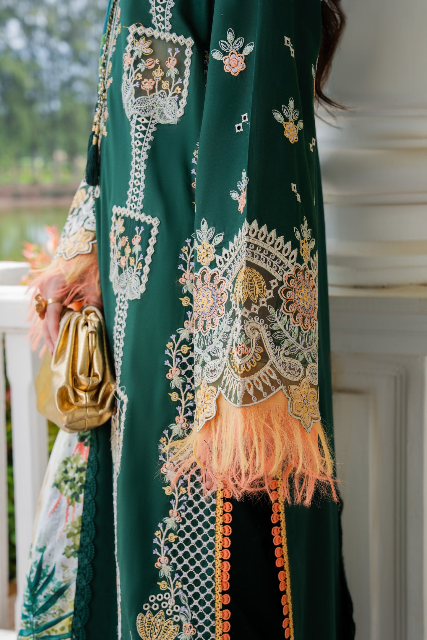 Rs 14990 Aneelas Stitched Luxury Lawn Emb 3pc Silk Duppata [LUX-26-48-A] [Dispatch Time 2.5 Months]