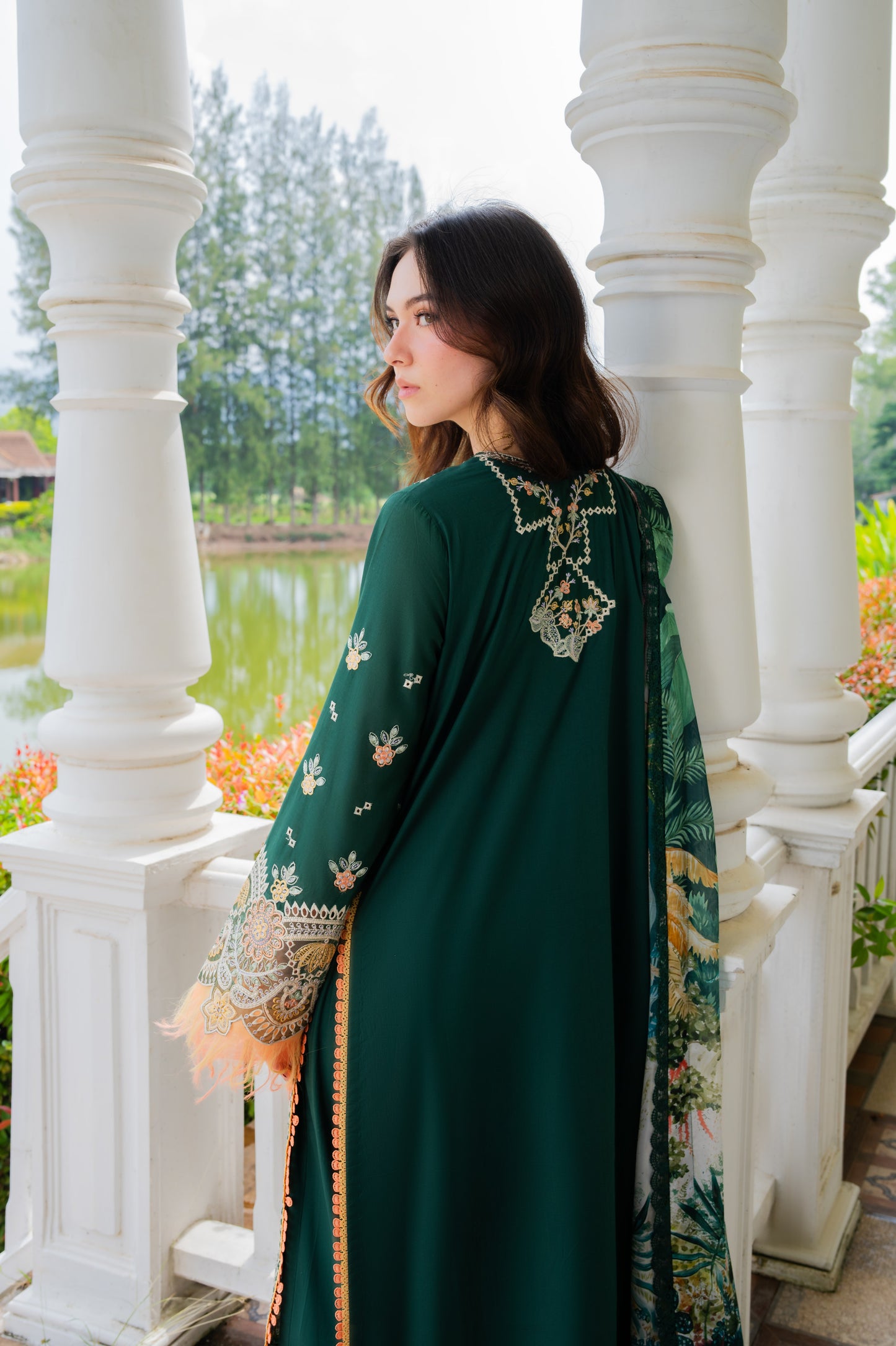 Rs 14990 Aneelas Stitched Luxury Lawn Emb 3pc Silk Duppata [LUX-26-48-A] [Dispatch Time 2.5 Months]