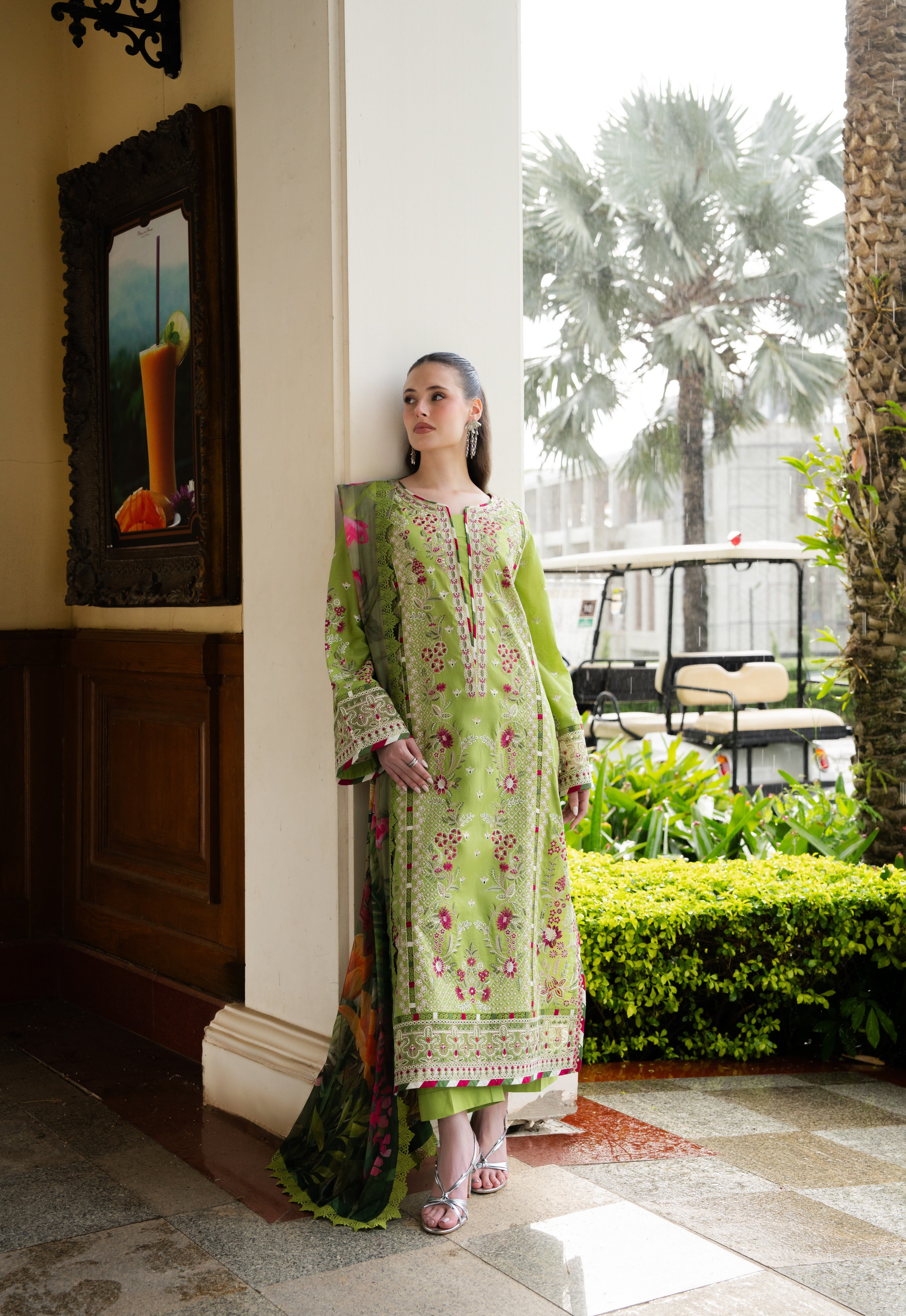 Rs 18500 Aneelas Stitched Luxury Lawn Emb 3pc Chiffon Duppata [LUX-26-49-A] [Dispatch Time 2.5 Months]