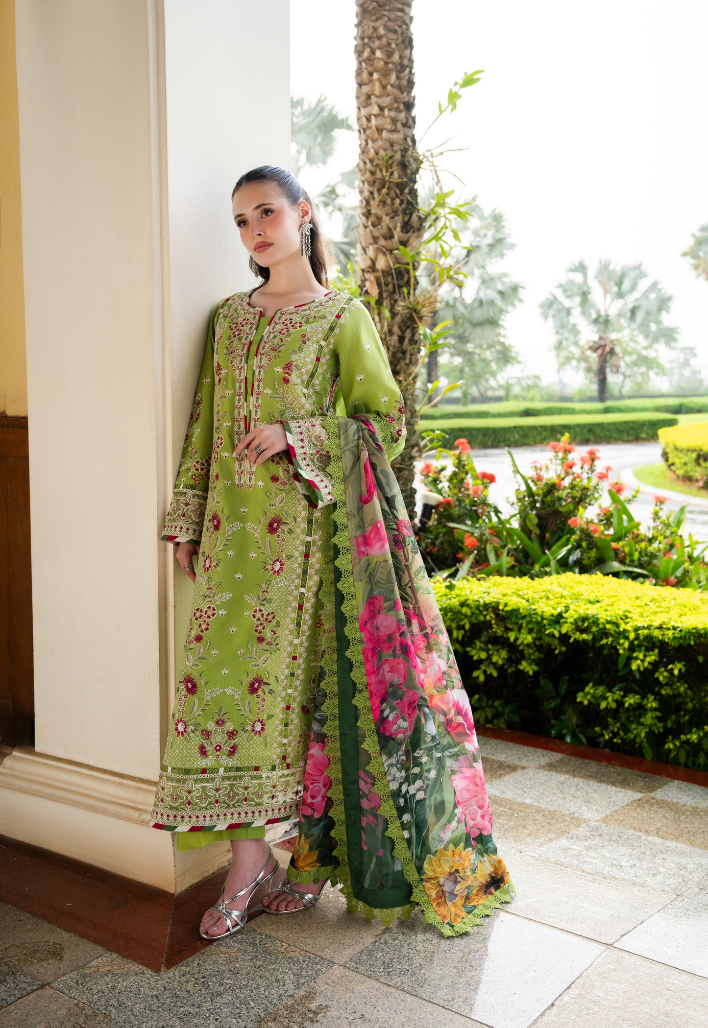 Rs 18500 Aneelas Stitched Luxury Lawn Emb 3pc Chiffon Duppata [LUX-26-49-A] [Dispatch Time 2.5 Months]