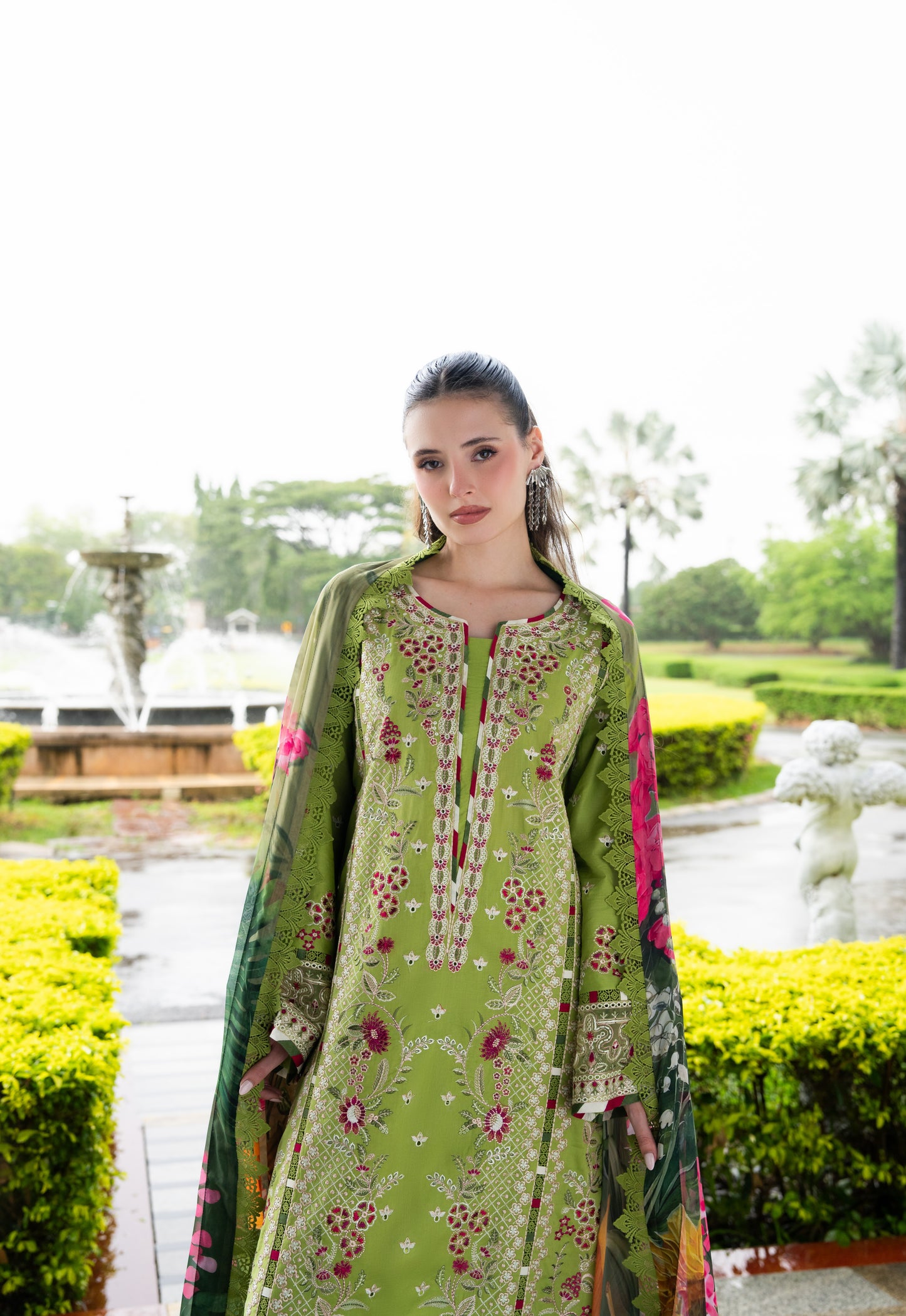 Rs 18500 Aneelas Stitched Luxury Lawn Emb 3pc Chiffon Duppata [LUX-26-49-A] [Dispatch Time 2.5 Months]