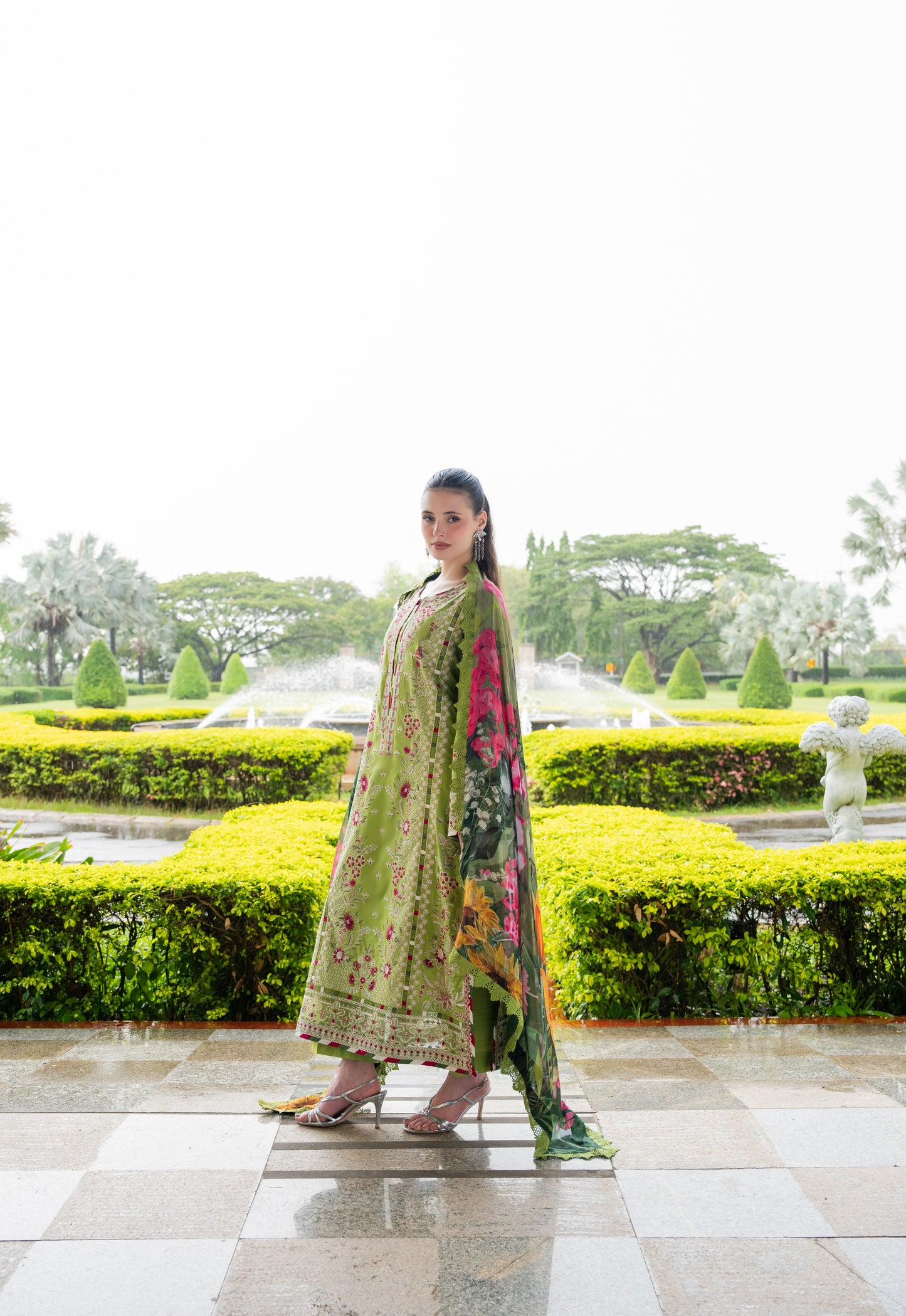 Rs 18500 Aneelas Stitched Luxury Lawn Emb 3pc Chiffon Duppata [LUX-26-49-A] [Dispatch Time 2.5 Months]