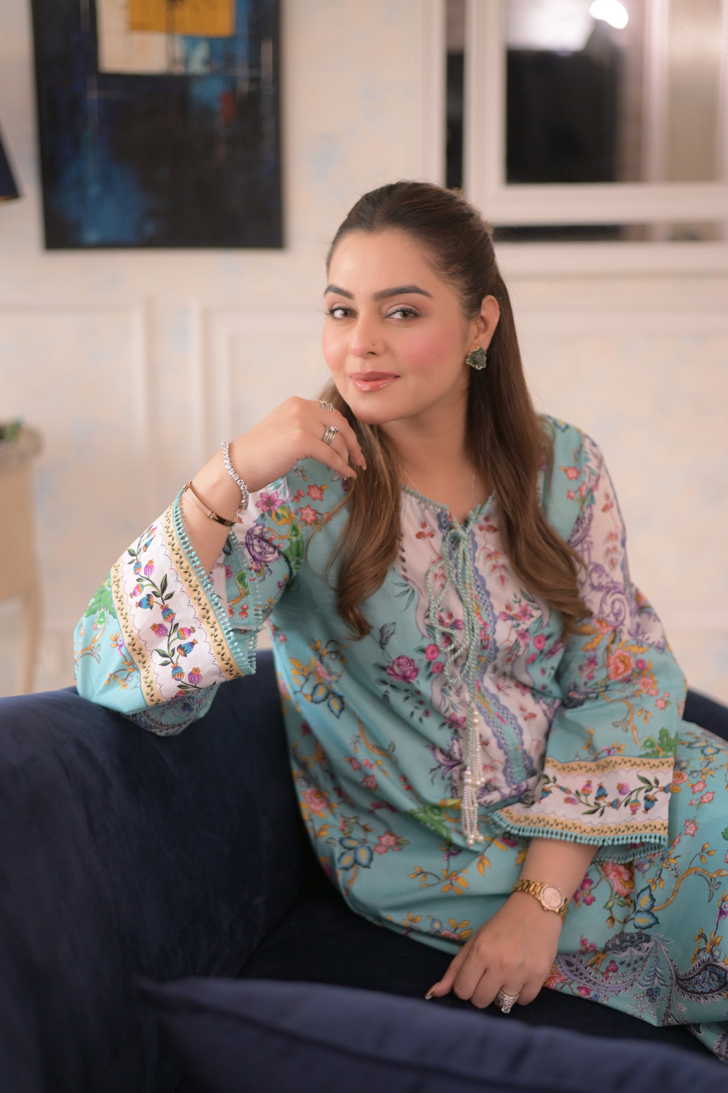 Rs 5500 Aneelas Stitched Print Kaftan 2pc [SPR-26-67] [Dispatch Time 2 Months]