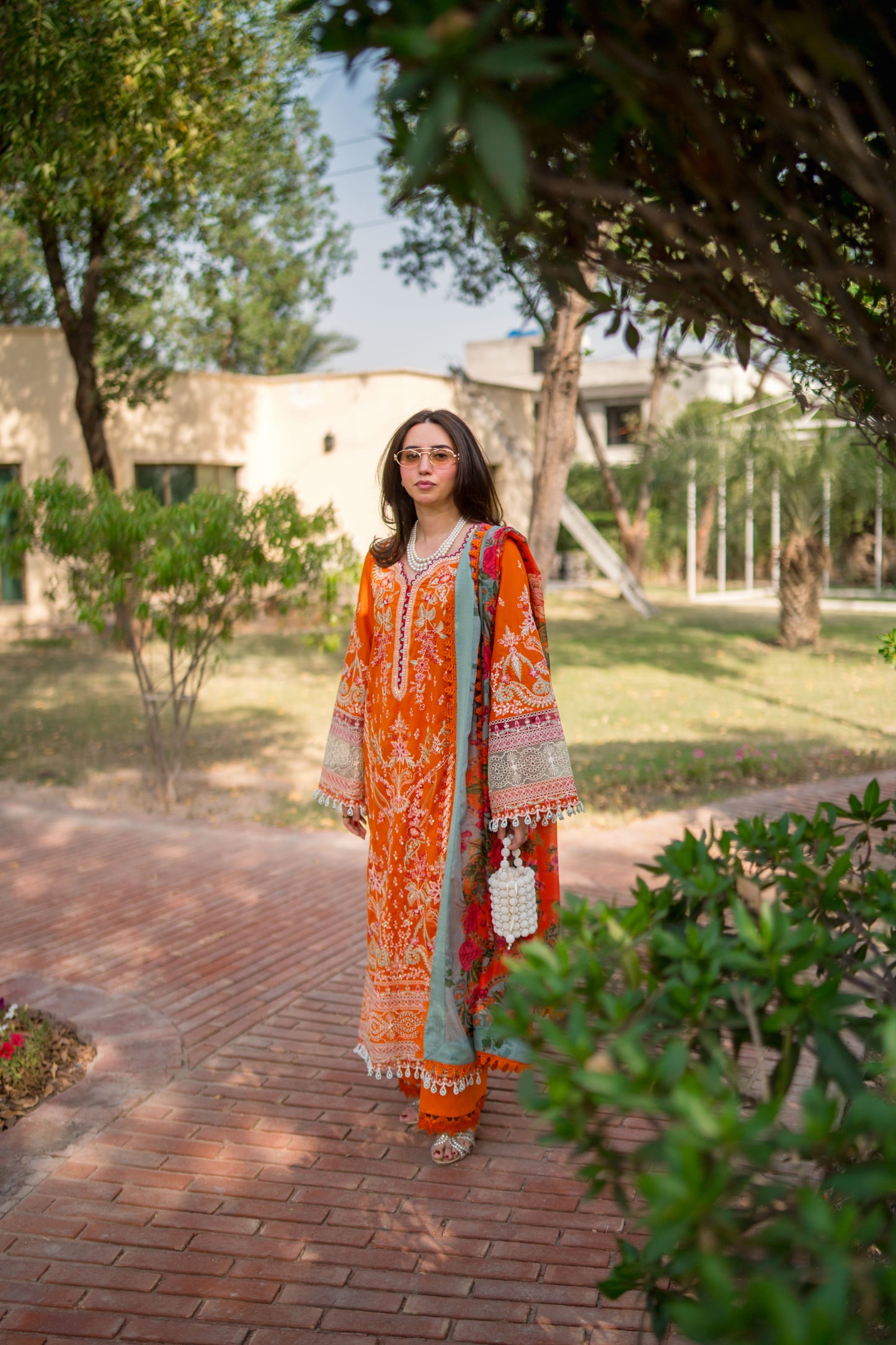 Rs 16000 Aneelas Stitched Lawn Emb 3pc Print Silk Duppata [LUX-26-84-A] [Dispatch Time 2 Months]