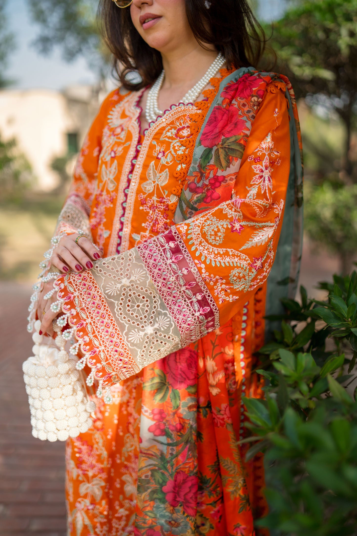 Rs 16000 Aneelas Stitched Lawn Emb 3pc Print Chiffon Duppata [LUX-26-84-B] [Dispatch Time 2 Months]