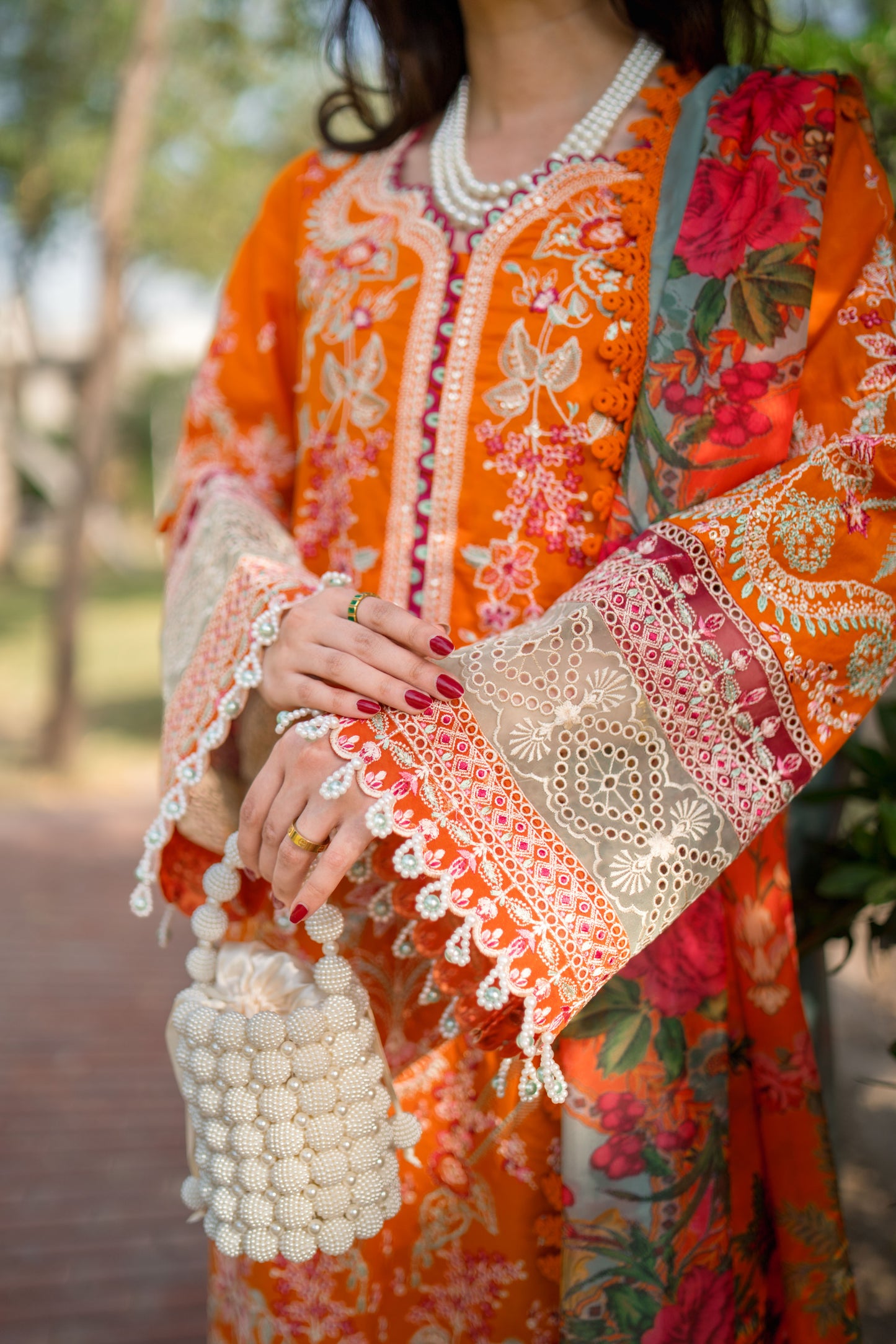 Rs 16000 Aneelas Stitched Lawn Emb 3pc Print Chiffon Duppata [LUX-26-84-B] [Dispatch Time 2 Months]
