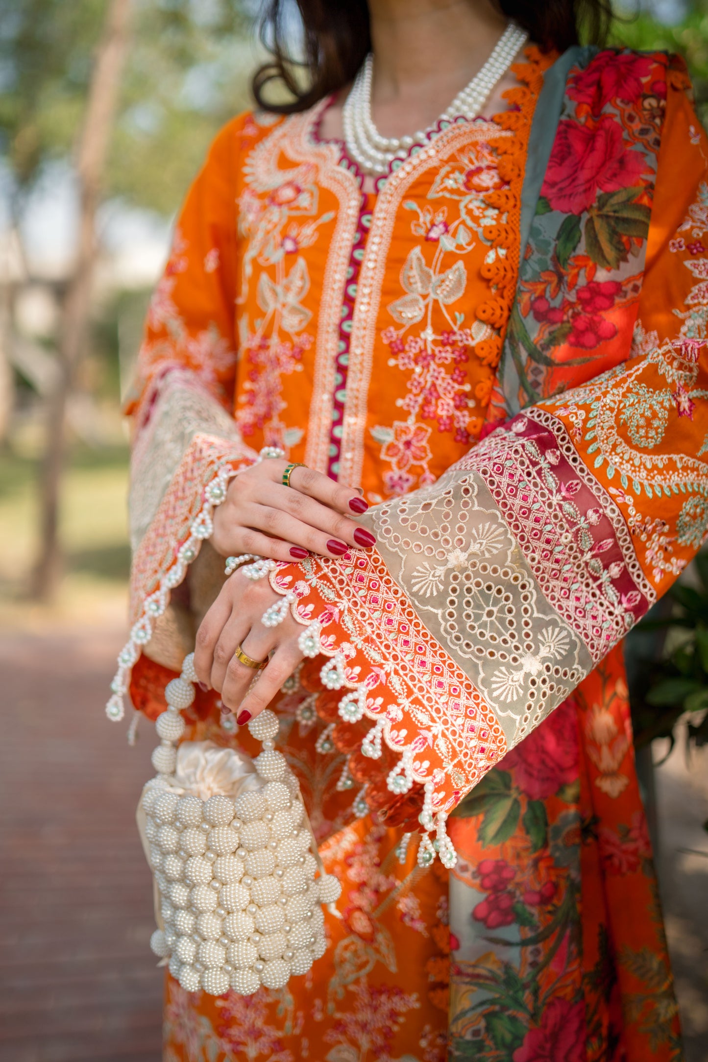 Rs 16000 Aneelas Stitched Lawn Emb 3pc Print Chiffon Duppata [LUX-26-84-B] [Dispatch Time 2 Months]