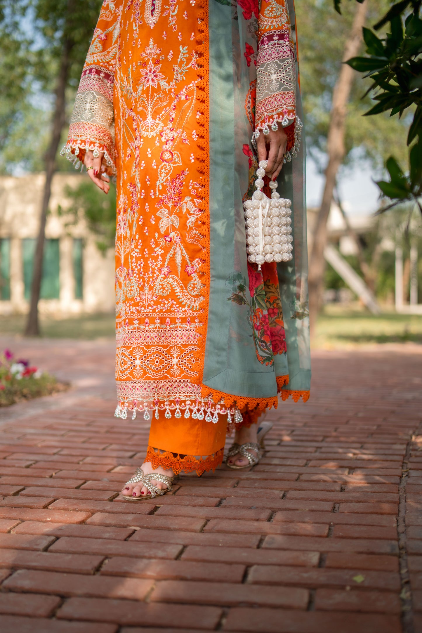 Rs 16000 Aneelas Stitched Lawn Emb 3pc Print Chiffon Duppata [LUX-26-84-B] [Dispatch Time 2 Months]