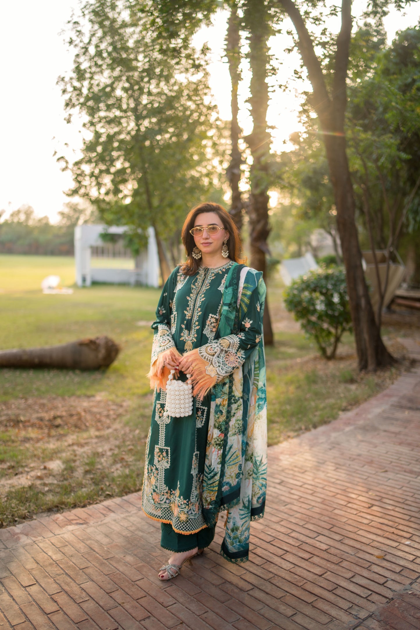 Rs 14990 Aneelas Stitched Luxury Lawn Emb 3pc Chiffon Duppata [LUX-26-48-B] [Dispatch Time 2.5 Months]